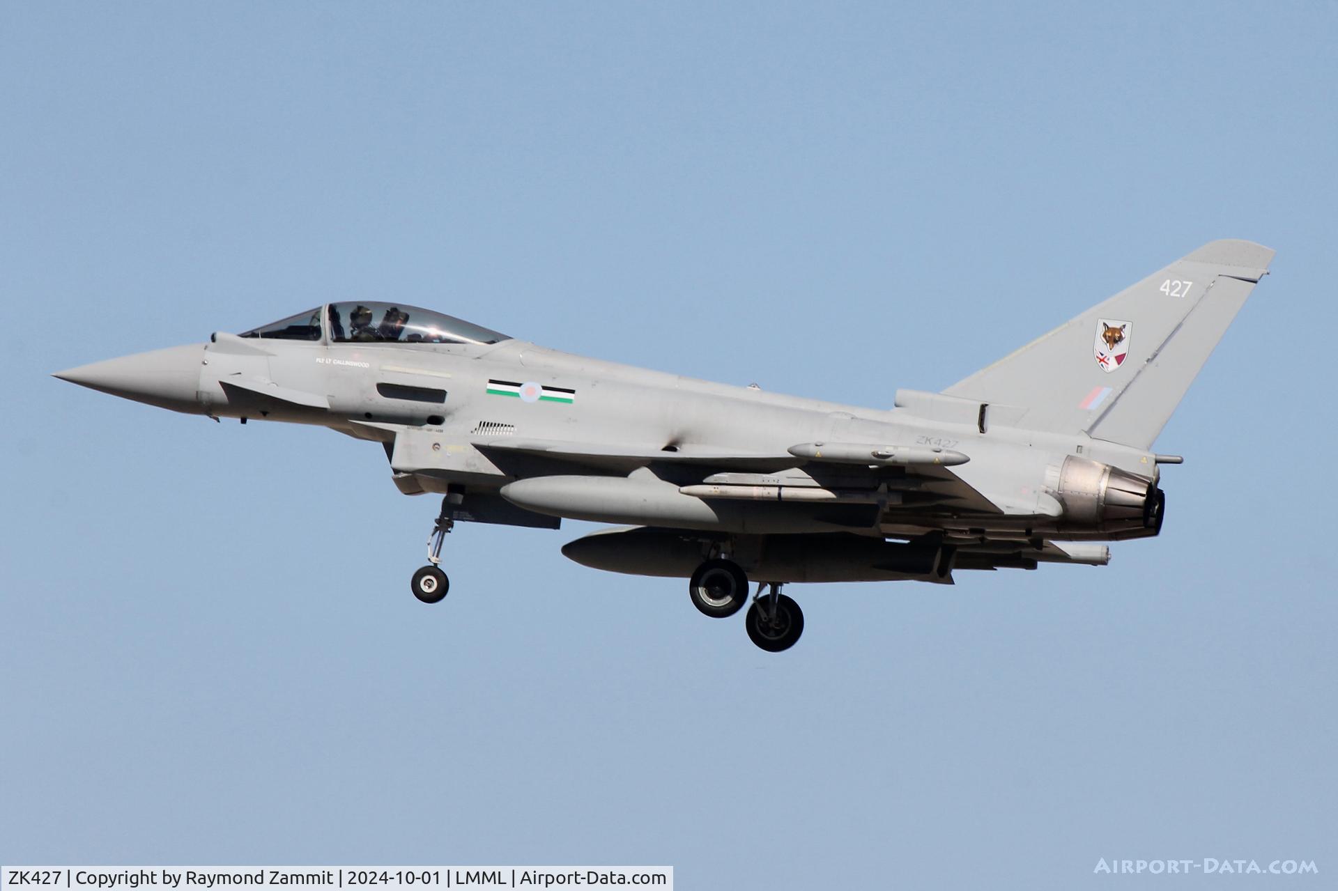 ZK427, 2017 Eurofighter EF-2000 Typhoon FGR4 C/N BS143, Eurofighter EF-2000 Typhoon FGR.4 ZK427 of 12 Sqn Royal Air Force.