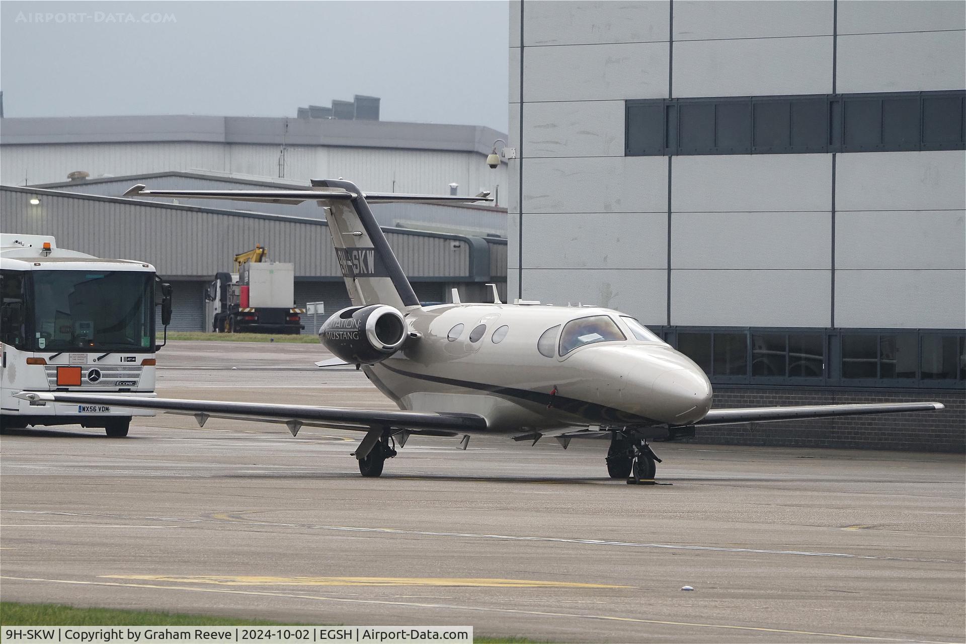 9H-SKW, Cessna Citation 510 Mustang C/N 510-0022, Parked at Norwich.