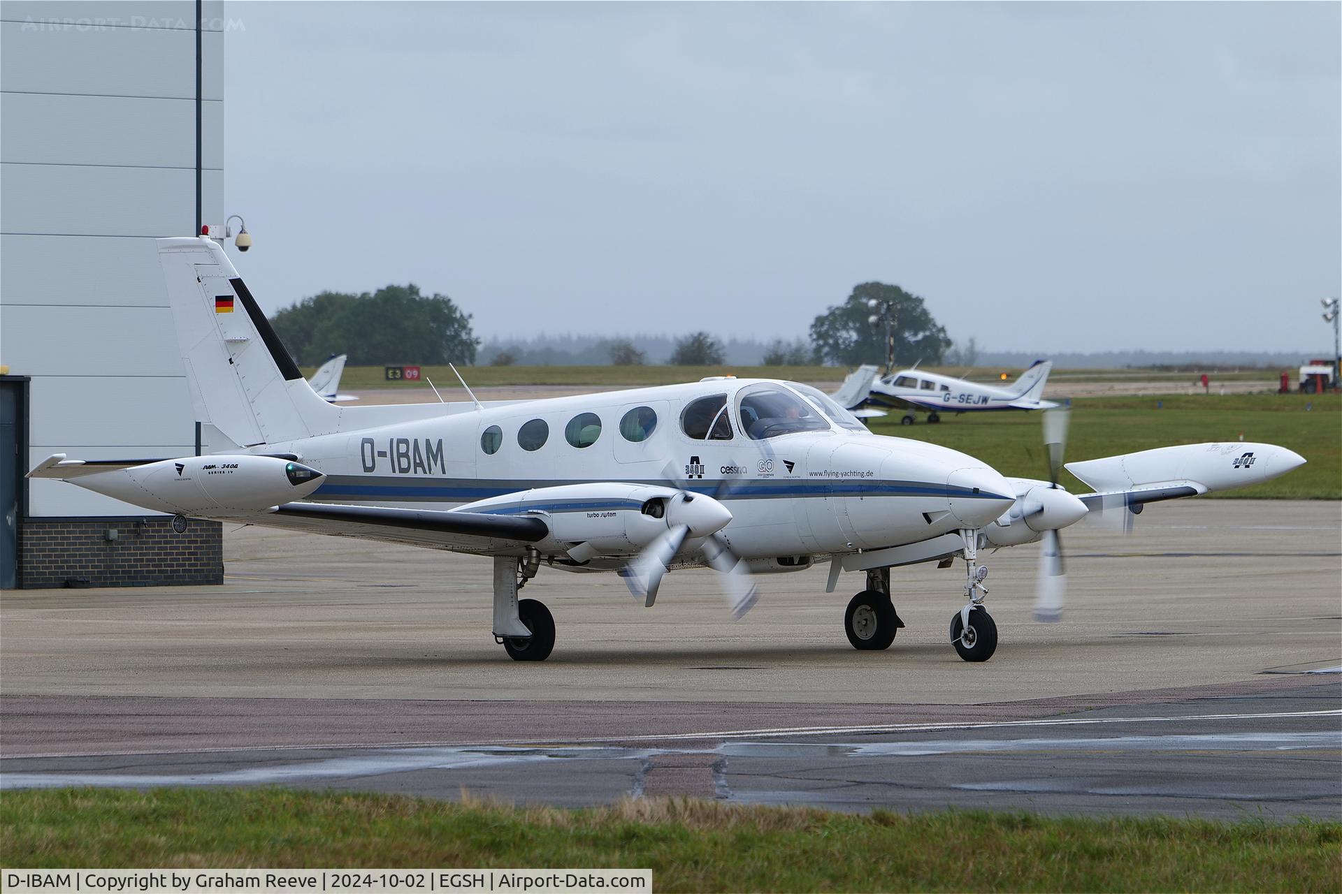 D-IBAM, Cessna 340A C/N 340A-0091, Just landed at Norwich.