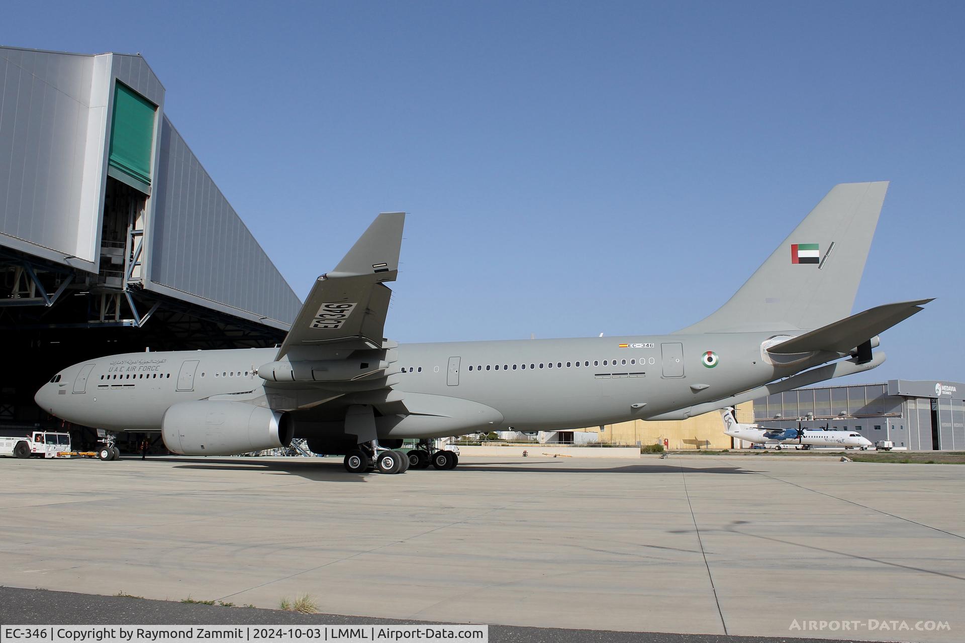 EC-346, Airbus 330-243(MRTT) C/N 2036, Airbus330-243(MRTT) EC-346 going out of ACM hanger after being freshly painted for the United Arab Emirates Air Force.
The aircraft registration will be 1304.