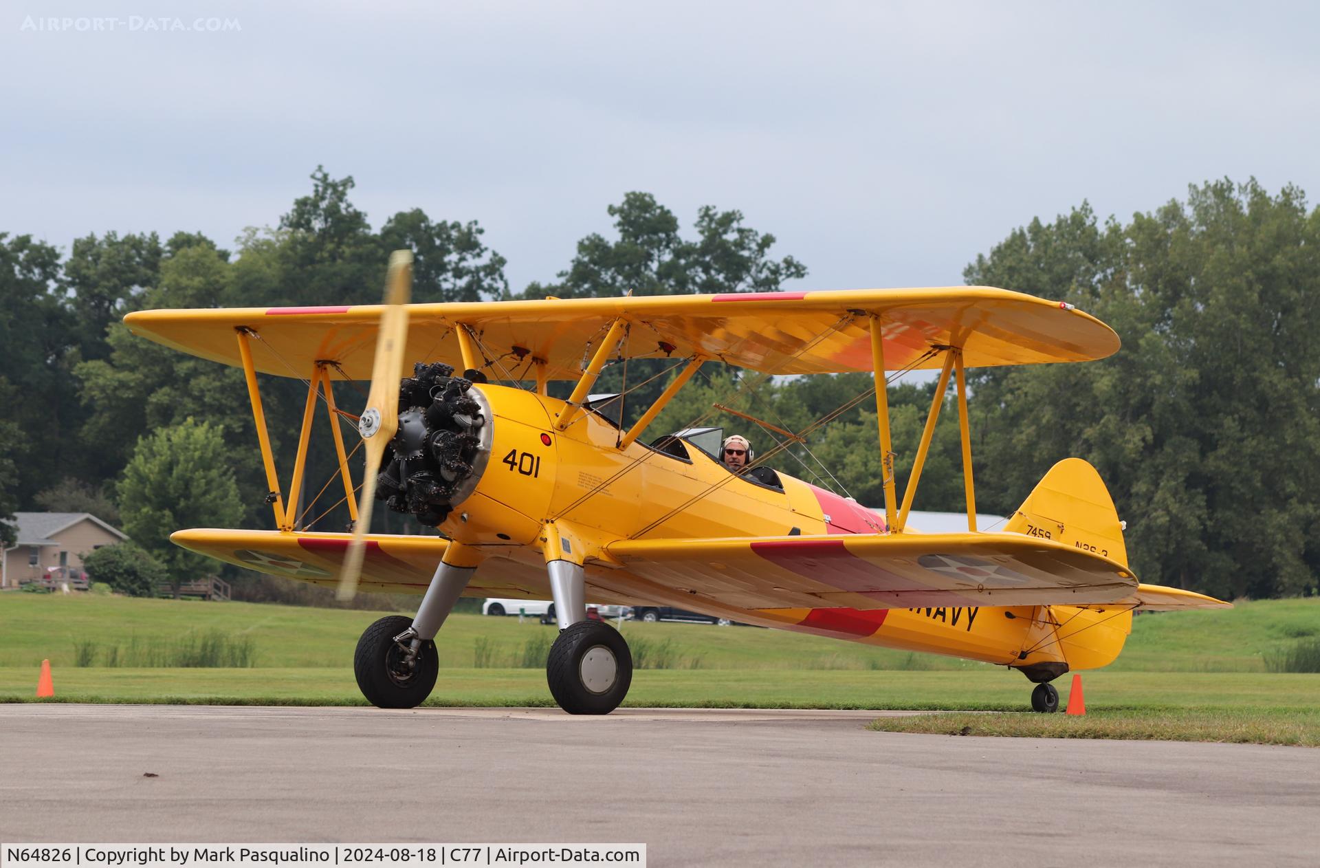 N64826, 1943 Boeing A75N1(PT17) C/N 75-7459, Stearman