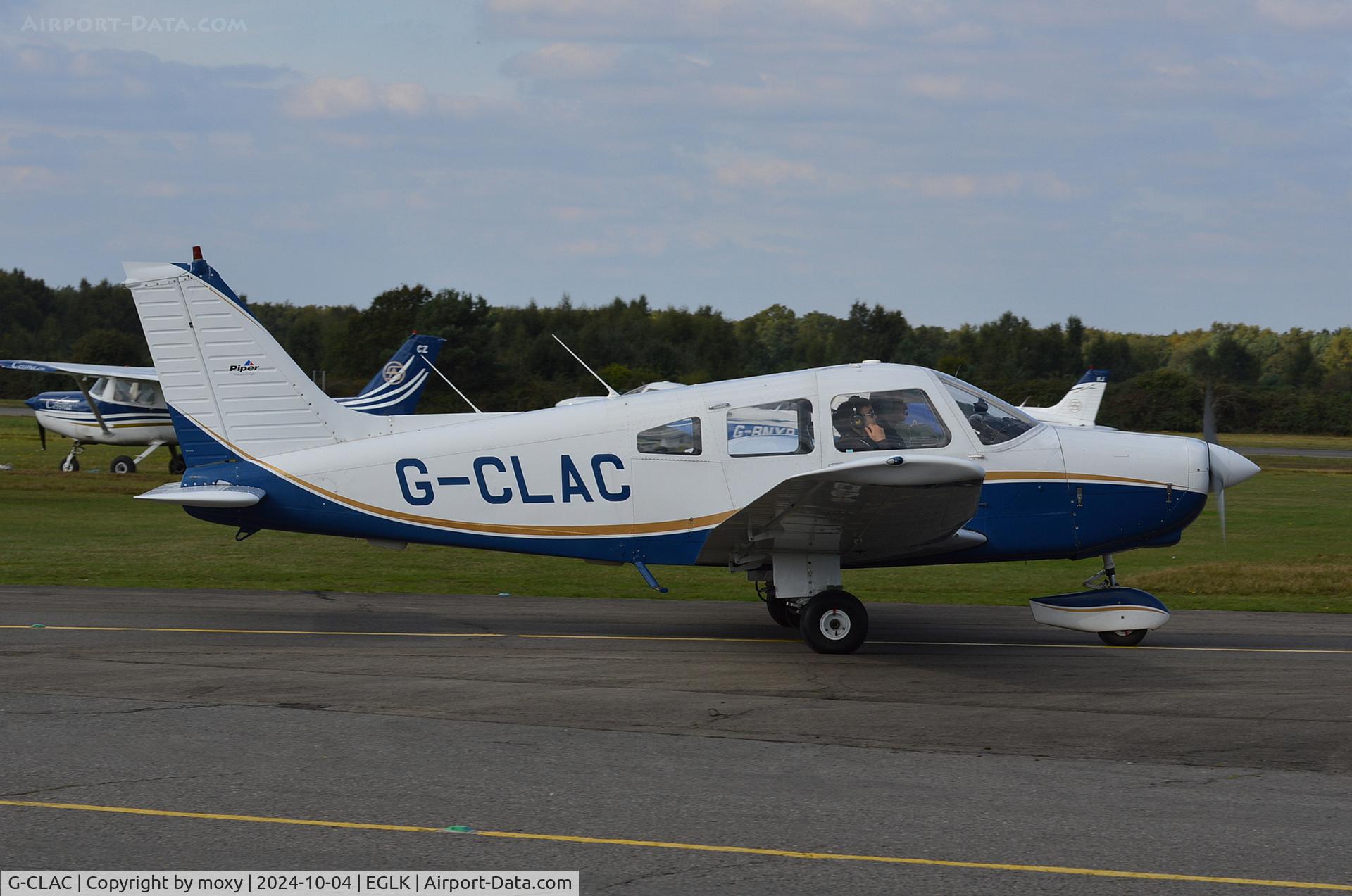 G-CLAC, 1981 Piper PA-28-161 Cherokee Warrior II C/N 28-8116241, Piper PA-28-161 Cherokee Warrior II at Blackbushe. Ex N8369U.