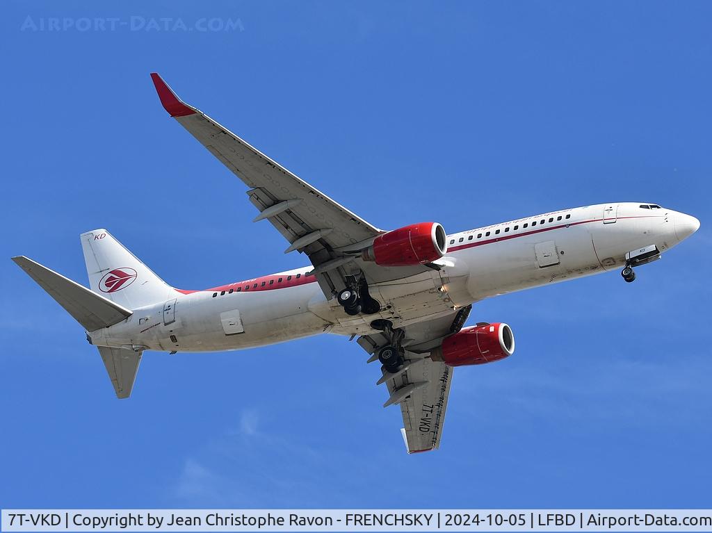 7T-VKD, 2010 Boeing 737-8D6 C/N 40858, Algiers (ALG)	Bordeaux (BOD)	AH1190