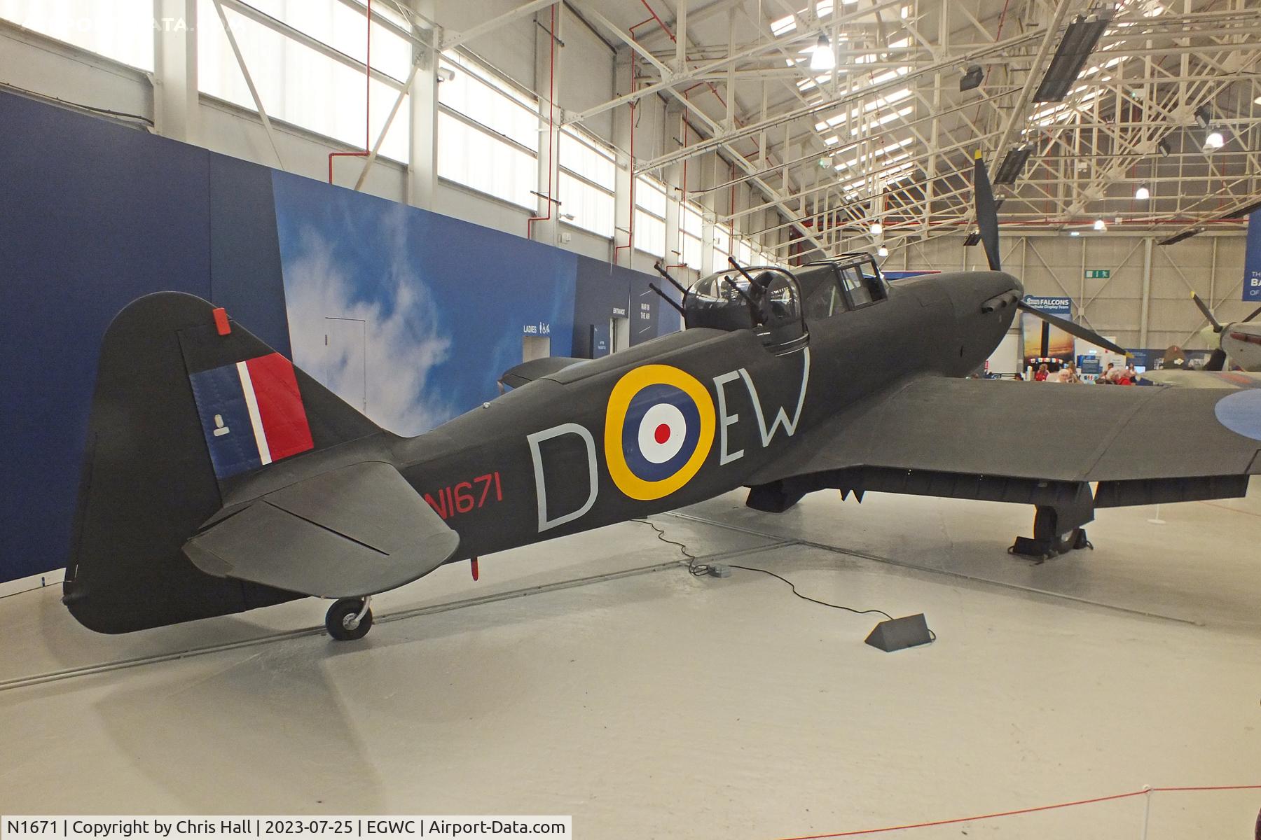 N1671, 1938 Boulton Paul Defiant I C/N Not found N1671, RAF Museum, Cosford