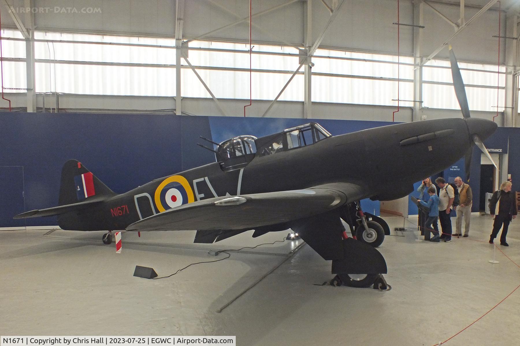 N1671, 1938 Boulton Paul Defiant I C/N Not found N1671, RAF Museum, Cosford