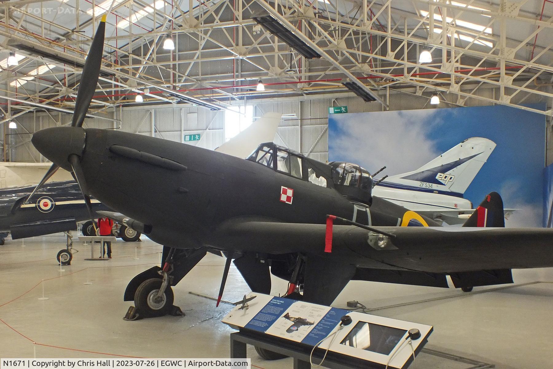 N1671, 1938 Boulton Paul Defiant I C/N Not found N1671, RAF Museum, Cosford
