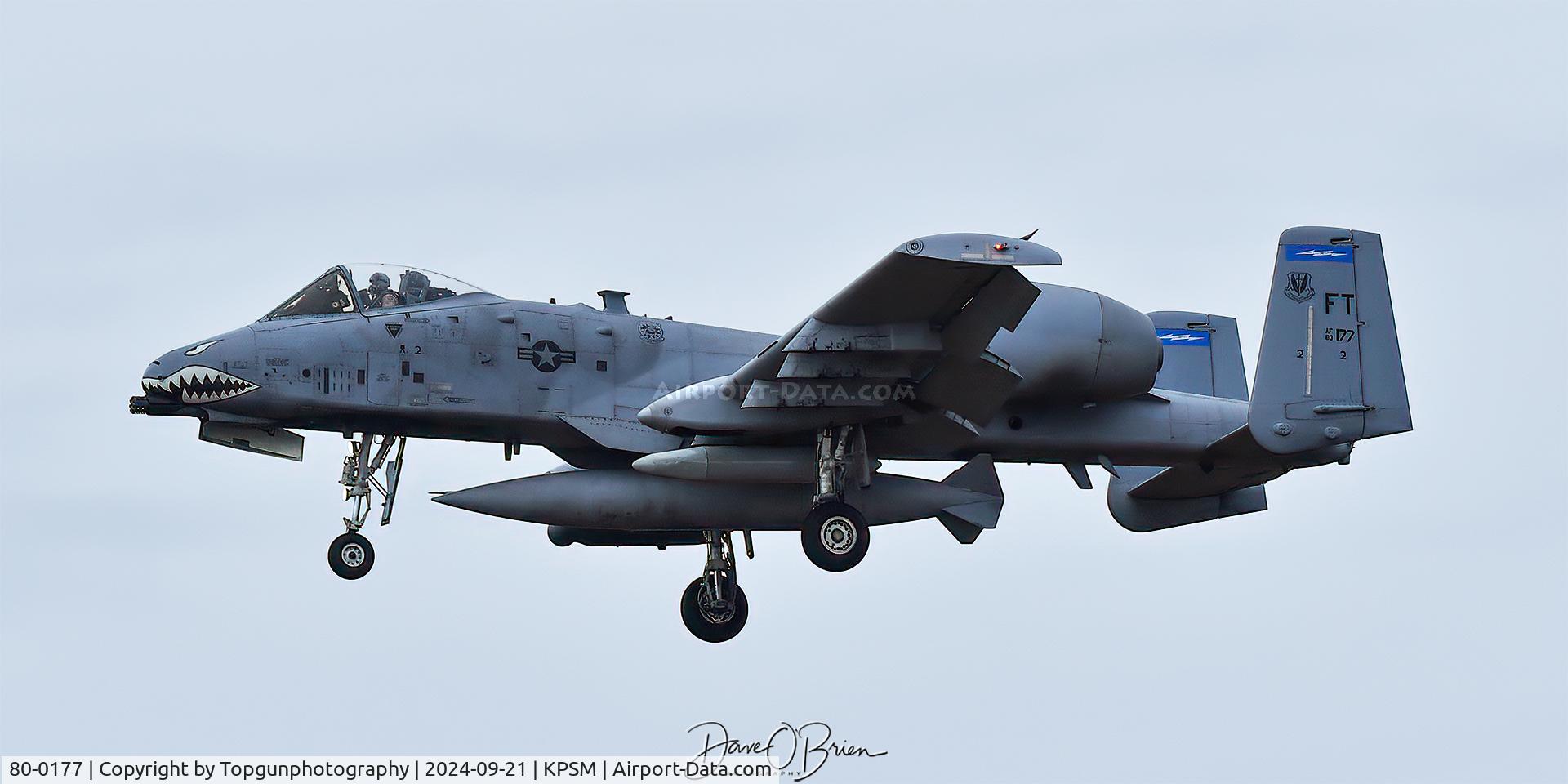 80-0177, 1980 Fairchild Republic A-10C Thunderbolt II C/N A10-0527, CLAW42 inbound to RW34