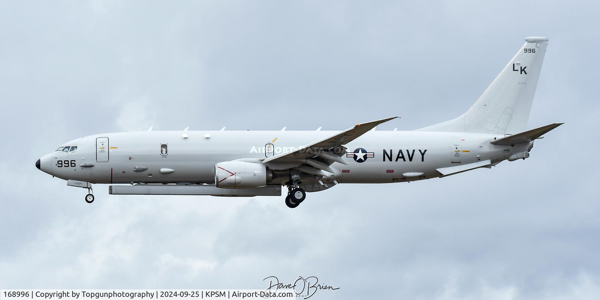 168996, 2015 Boeing P-8A Poseidon C/N 44938, TRIDENT14 inbound to Pease to flew Hurricane Helene