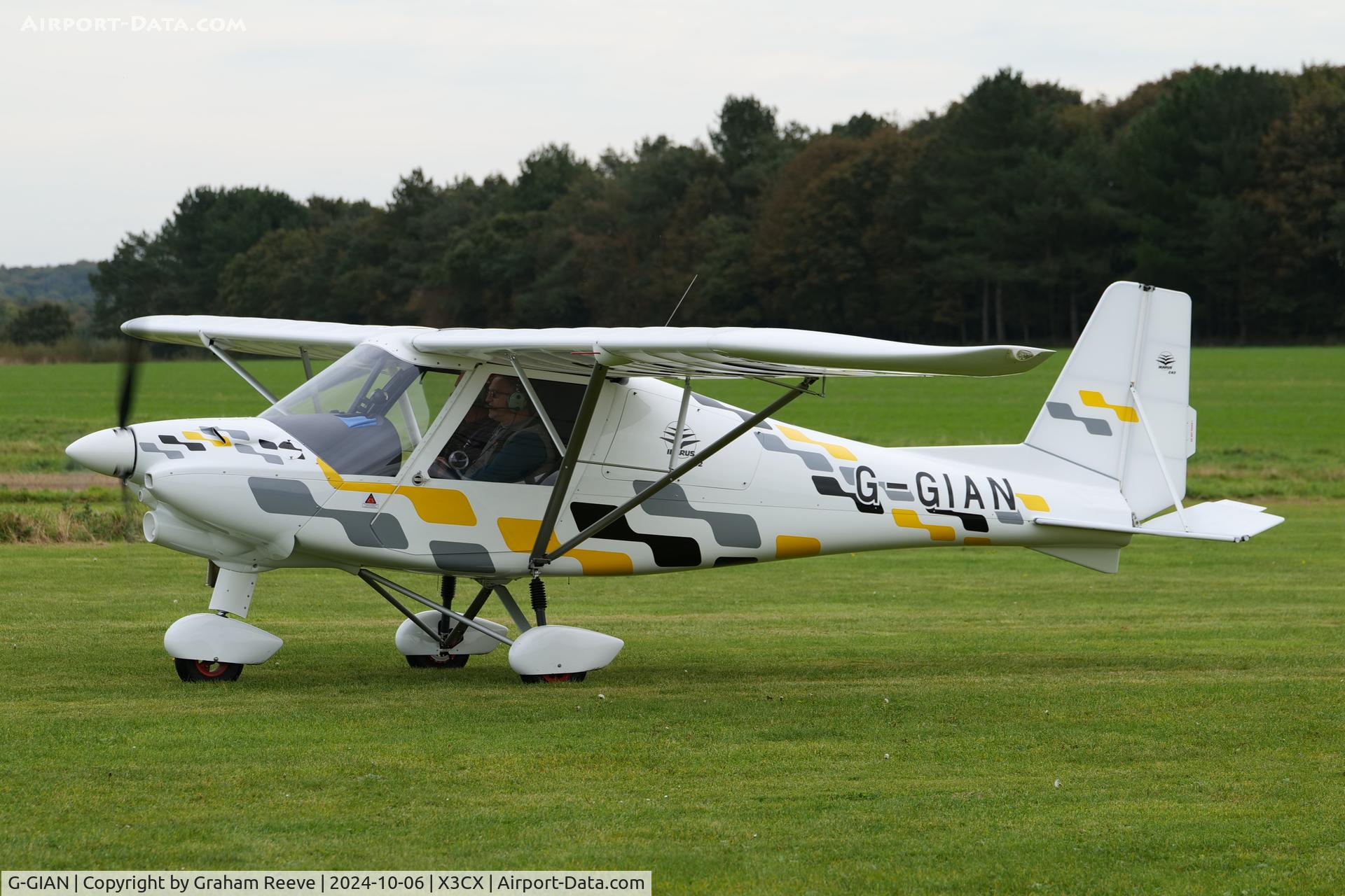 G-GIAN, 2019 Ikarus C42 FB100 Bravo C/N 1812-7555, Departing from Northrepps.