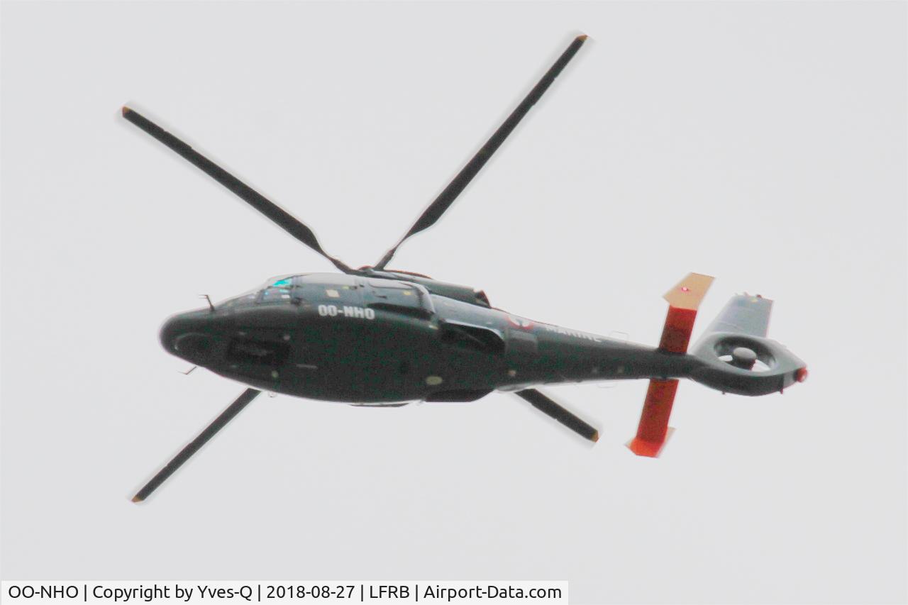 OO-NHO, 2008 Eurocopter AS-365N-3 Dauphin 2 C/N 6809, Eurocopter AS- 365N-3 Dauphin 2, Flight over Brest-Bretagne airport (LFRB-BES)
