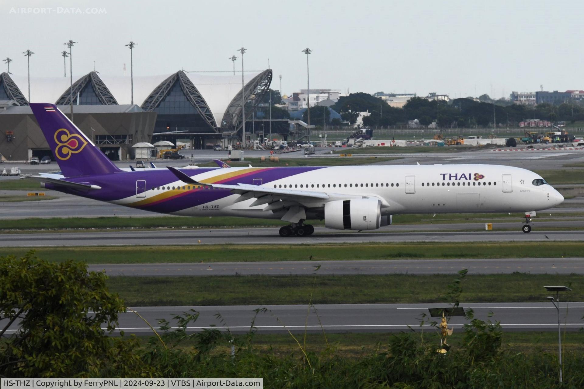 HS-THZ, 2017 Airbus A350-941 C/N 168, Thai A359 arriving