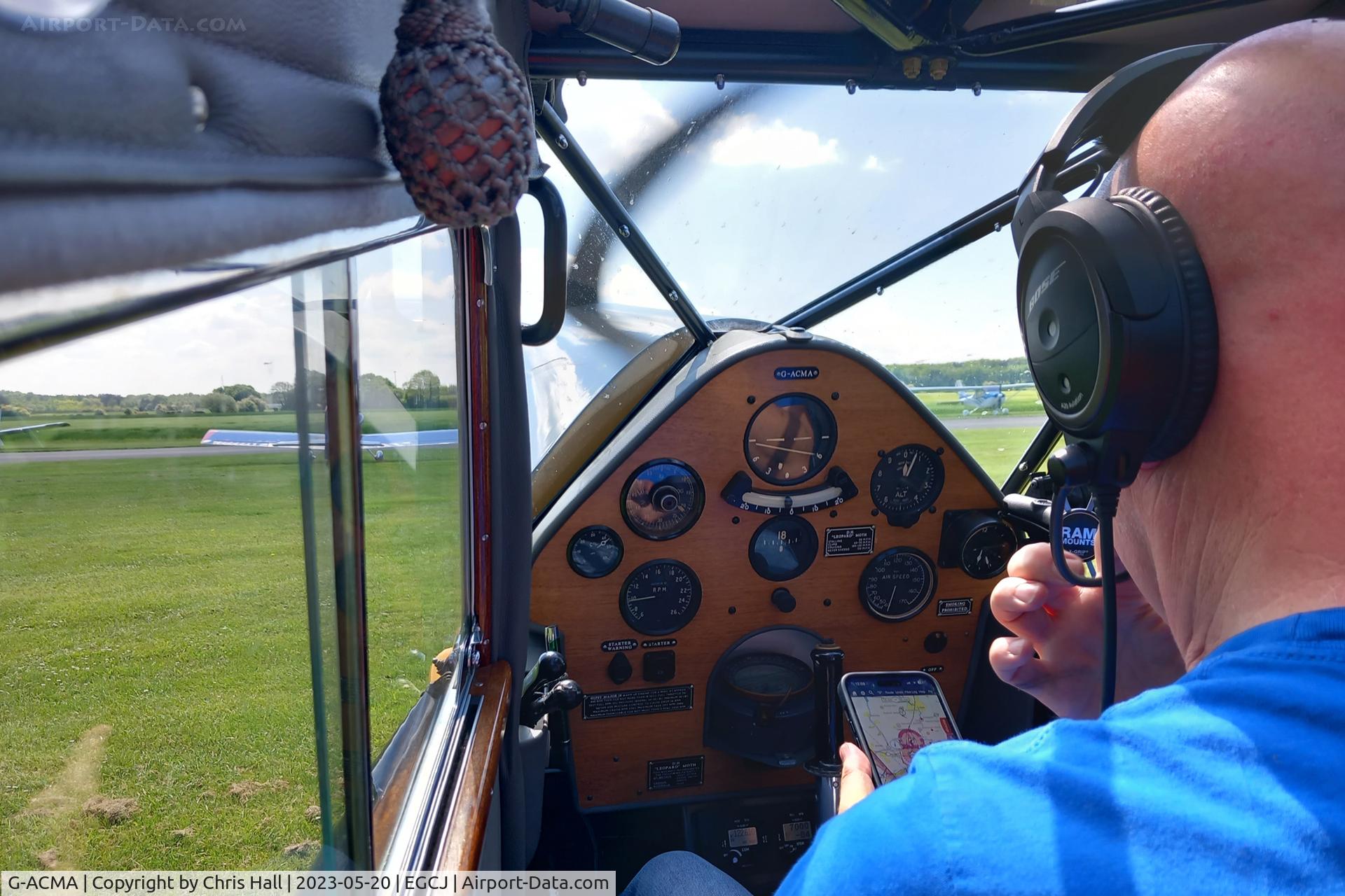 G-ACMA, 1934 De Havilland DH.85 Leopard Moth C/N 7042, Sherburn in Elmet