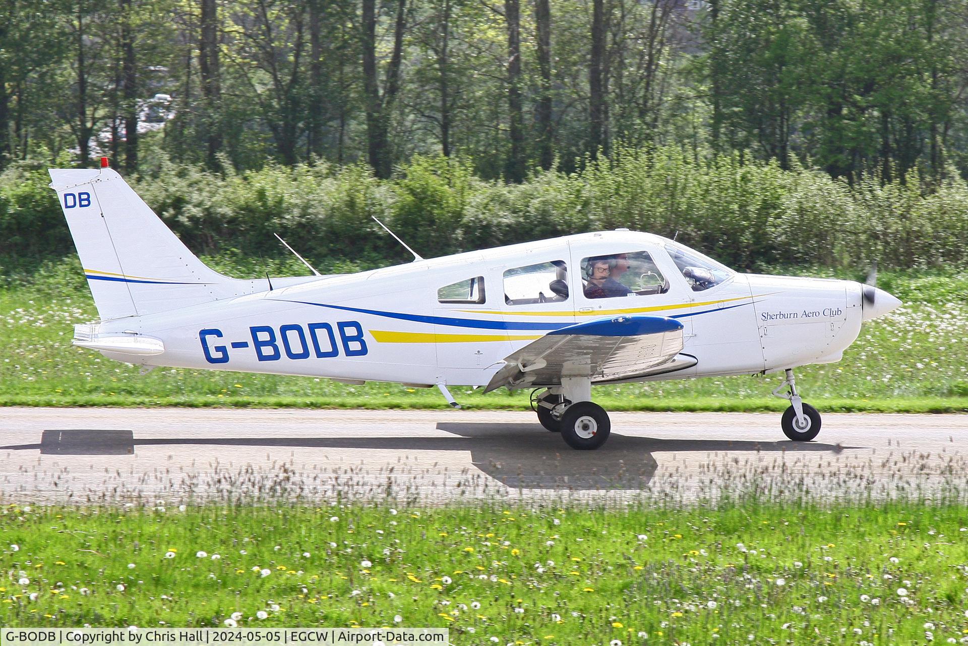 G-BODB, 1988 Piper PA-28-161 Cherokee Warrior II C/N 2816042, Welshpool