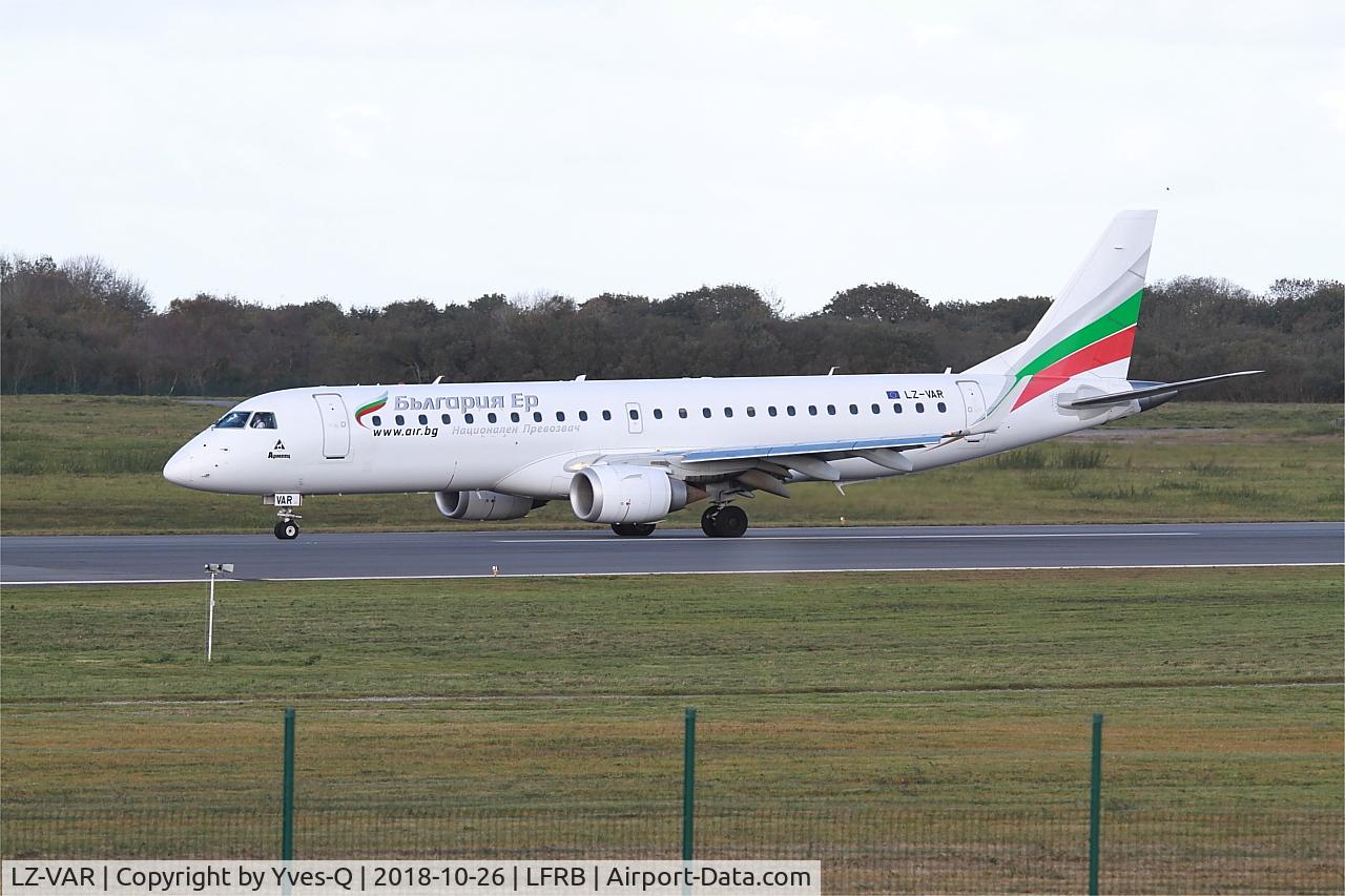 LZ-VAR, 2012 Embraer 190AR (ERJ-190-100IGW) C/N 19000496, Embraer 190AR, TAXIING rwy 07R, Brest-Bretagne Airport (LFRB-BES)