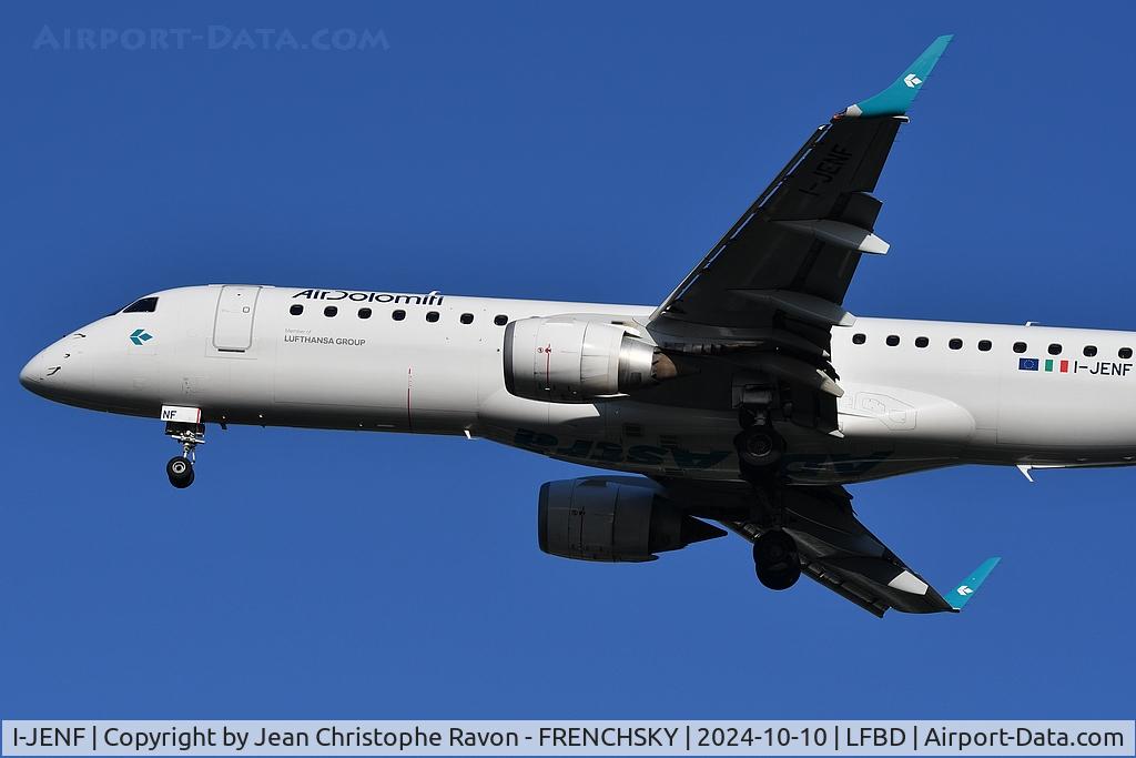 I-JENF, 2010 Embraer ERJ 190 LR C/N 19000337, Frankfurt (FRA)	Bordeaux (BOD)	LH898