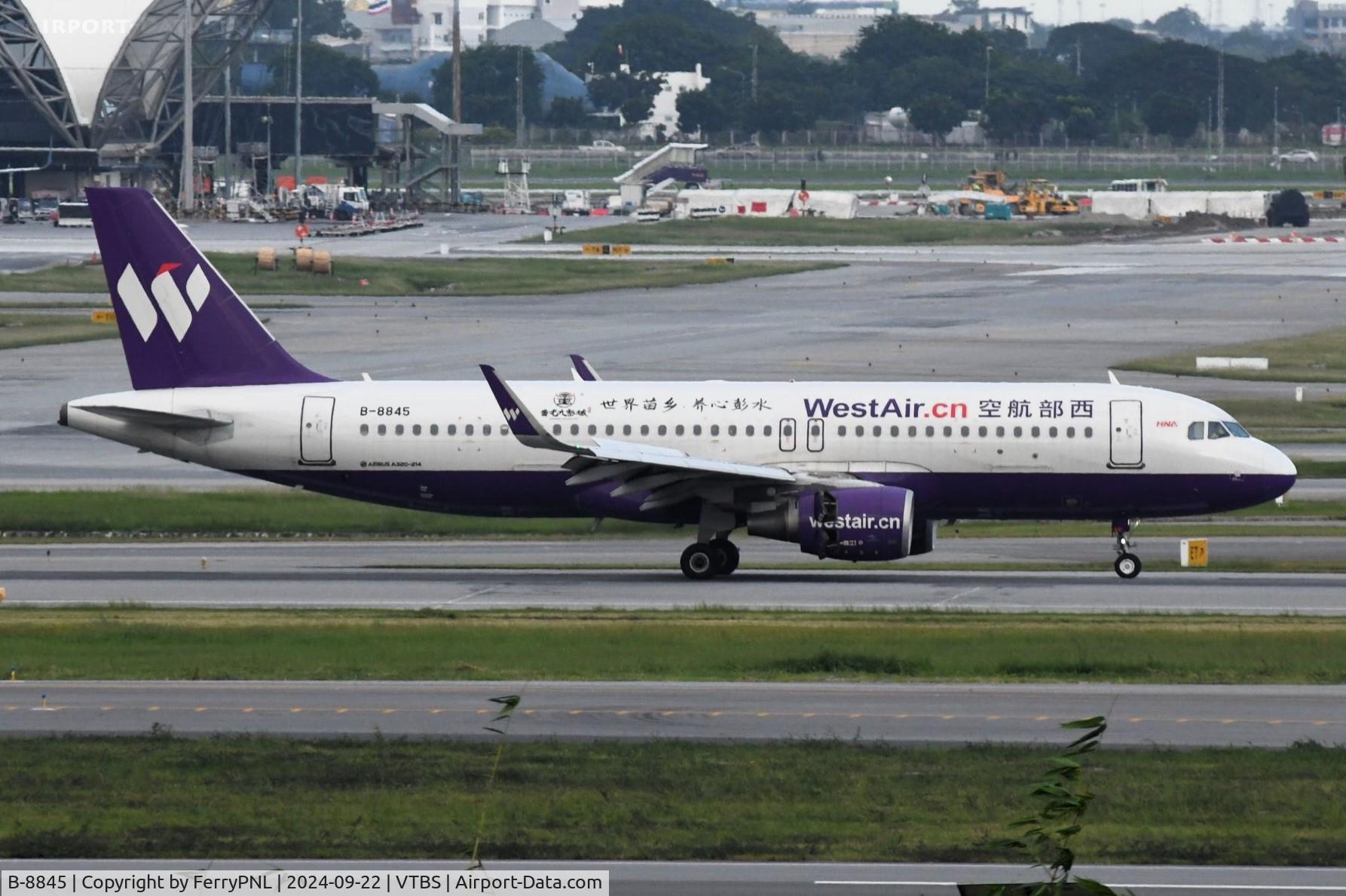 B-8845, 2016 Airbus A320-214 C/N 7447, WestAir A320 arriving in BKK