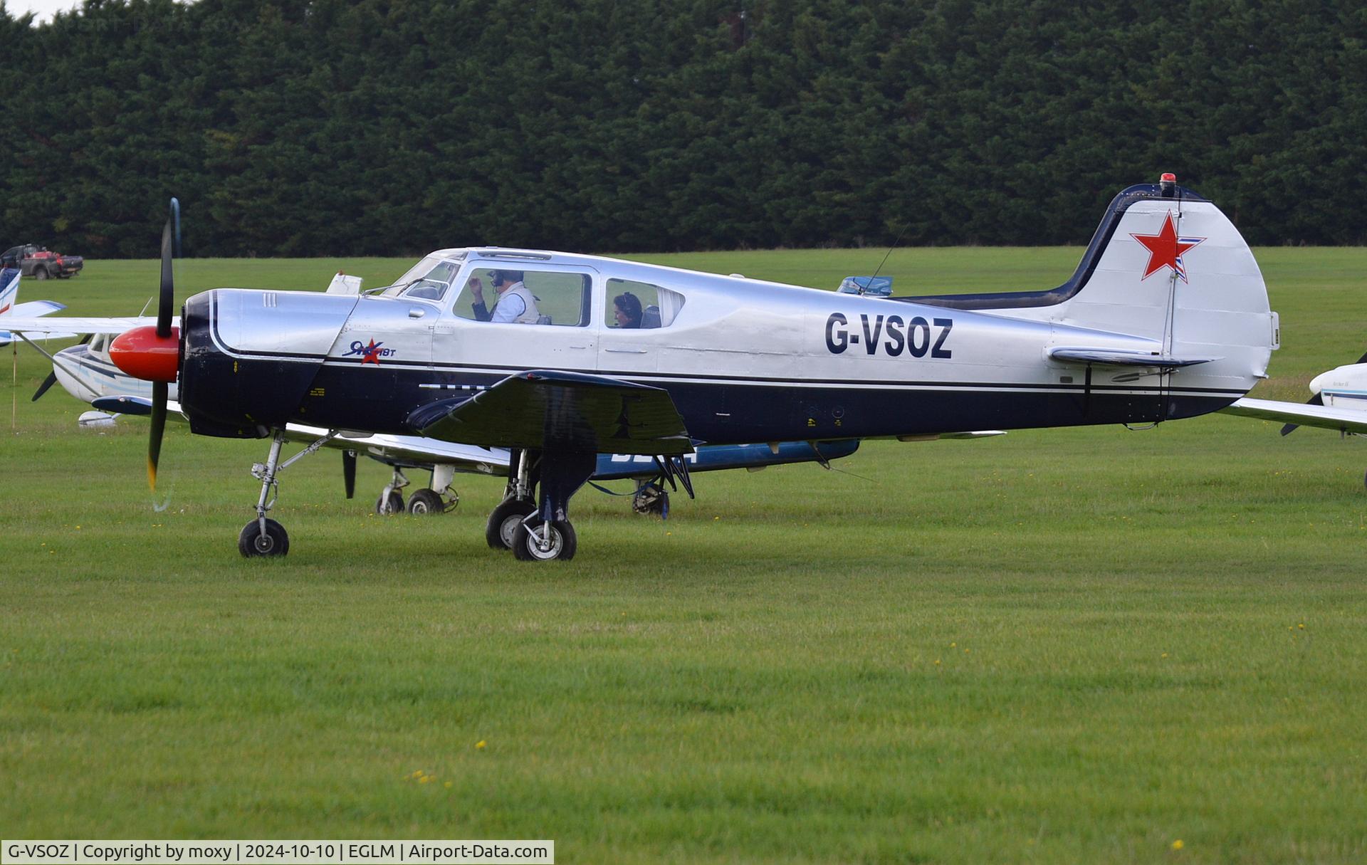G-VSOZ, Yakovlev Yak-18T C/N 10-34, Yakovlev Yak-18T at White Waltham. Ex HA-YAN