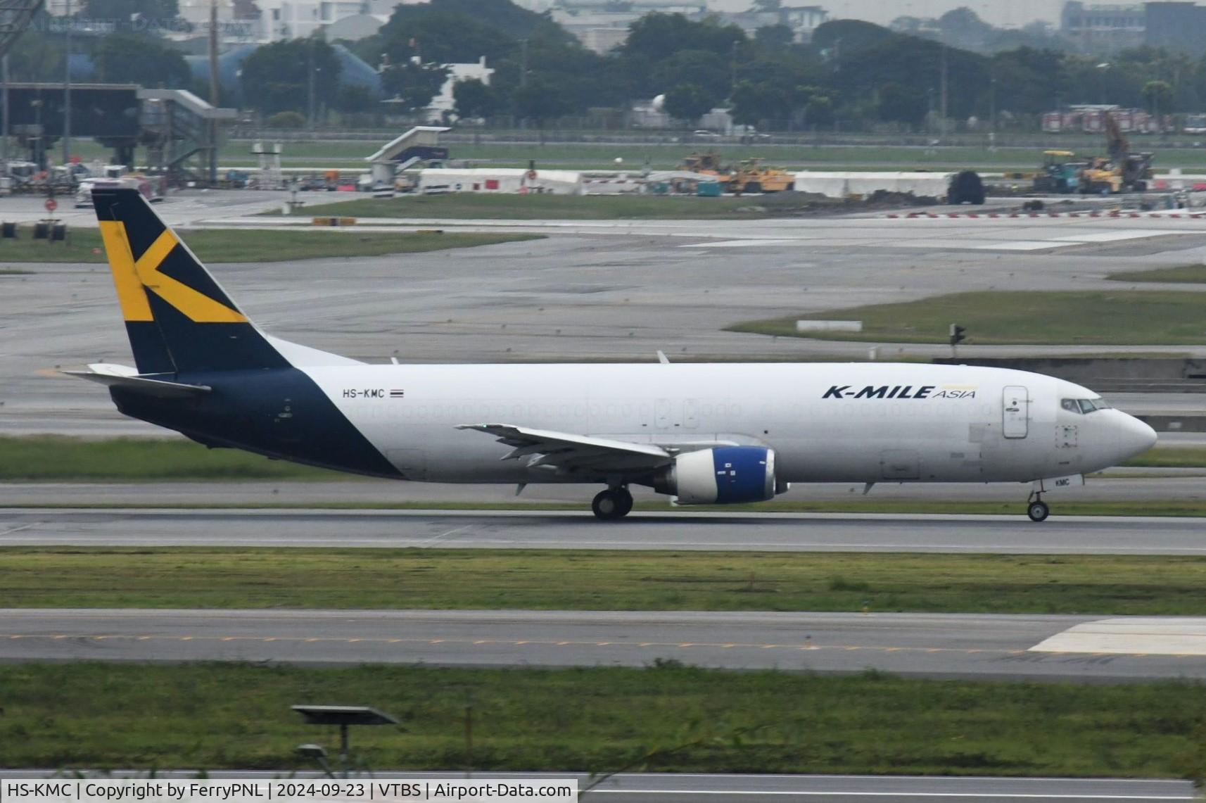 HS-KMC, 1998 Boeing 737-4M0 C/N 29209, K-Mile B734F departing BKK