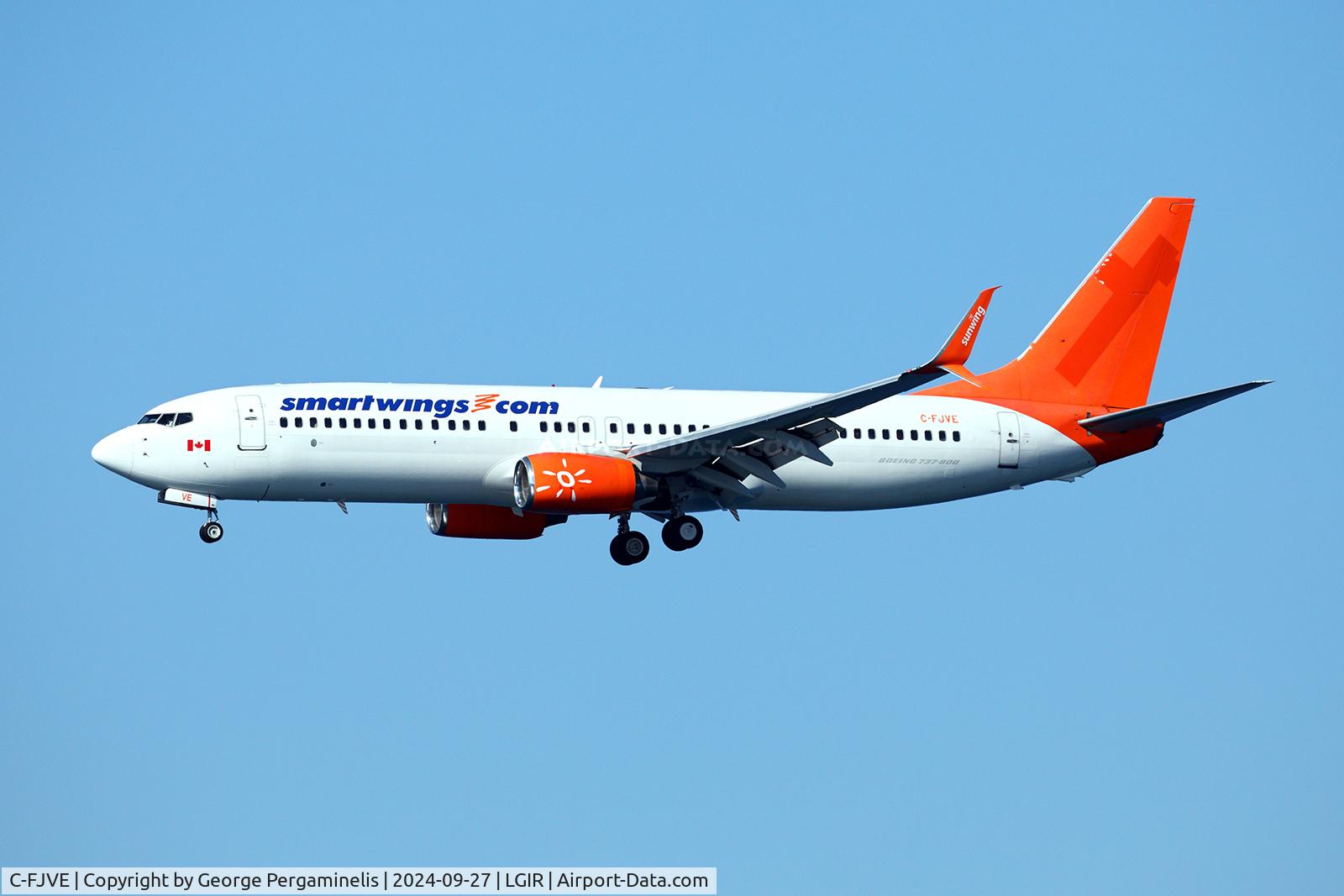 C-FJVE, 2006 Boeing 737-8DC C/N 34596, Short final to runway 27.