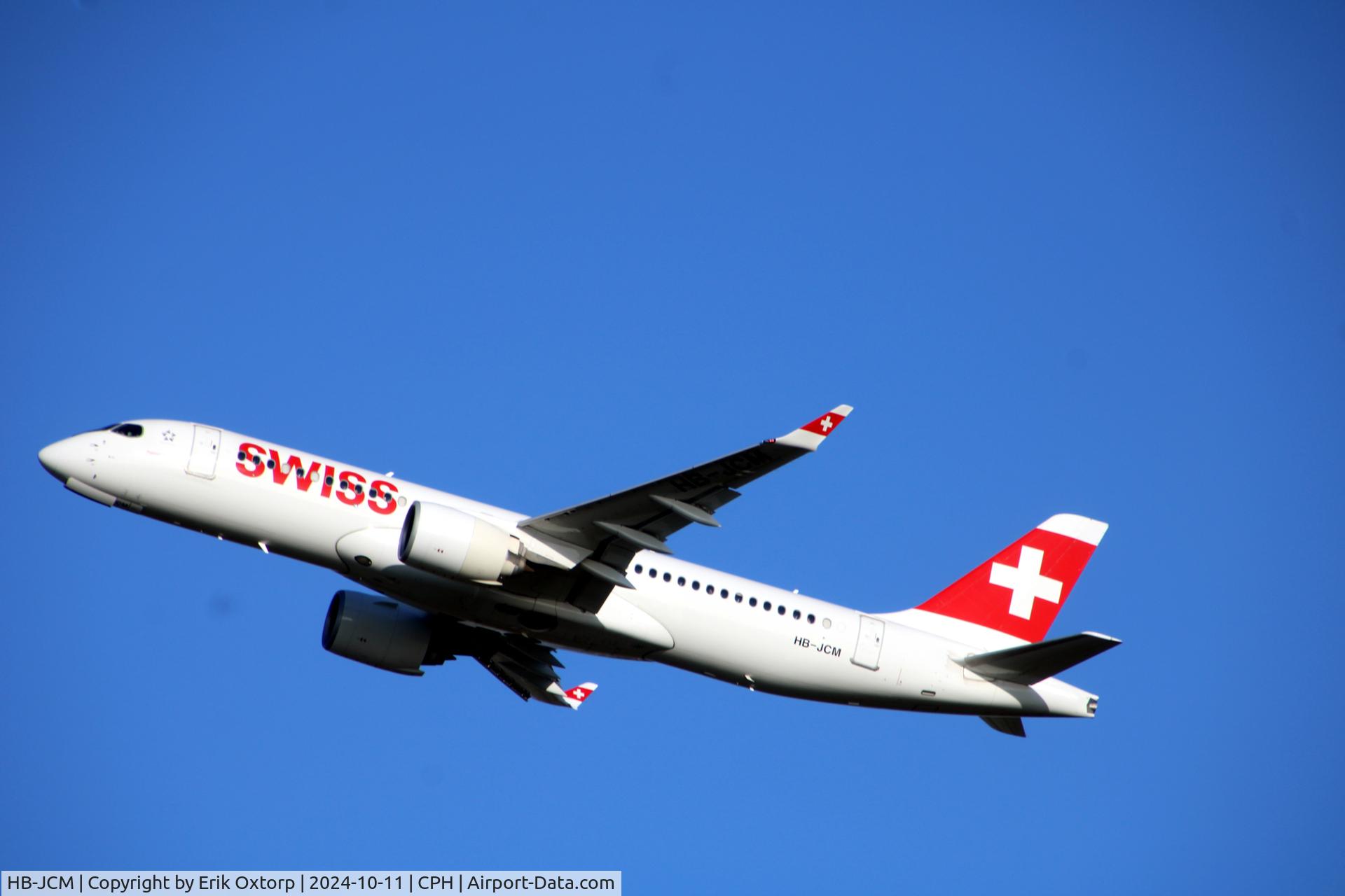 HB-JCM, 2018 Bombardier CSeries CS300 (BD-500-1A11) C/N 55030, HB-JCM taking off rw 22R