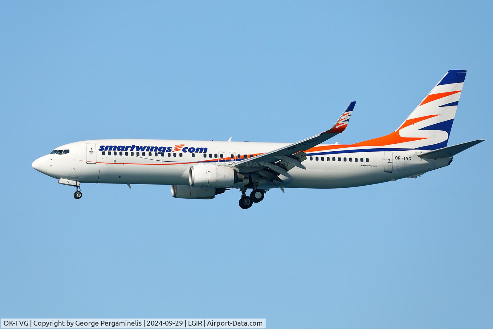 OK-TVG, 2007 Boeing 737-8Q8 C/N 30719, Short final for runway 27.