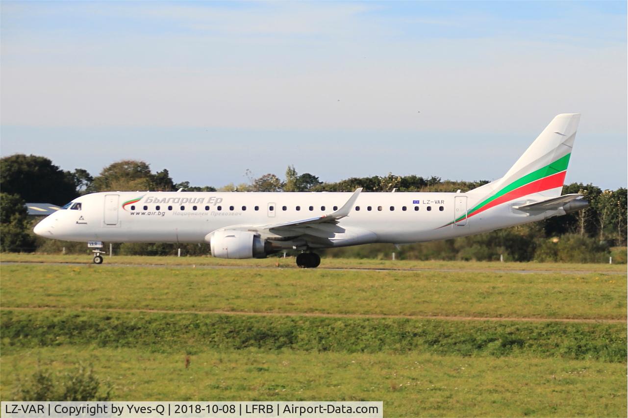 LZ-VAR, 2012 Embraer 190AR (ERJ-190-100IGW) C/N 19000496, Embraer 190AR, Take off run rwy 25L, Brest-Bretagne Airport (LFRB-BES)