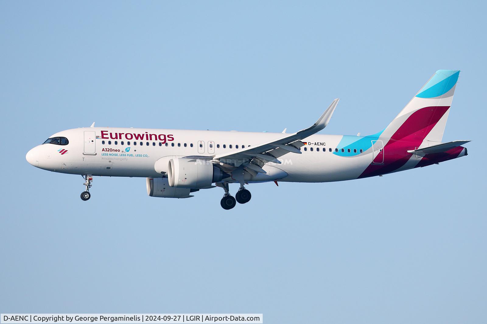 D-AENC, 2022 Airbus A320-251N C/N 10826, Short final for runway 27.
