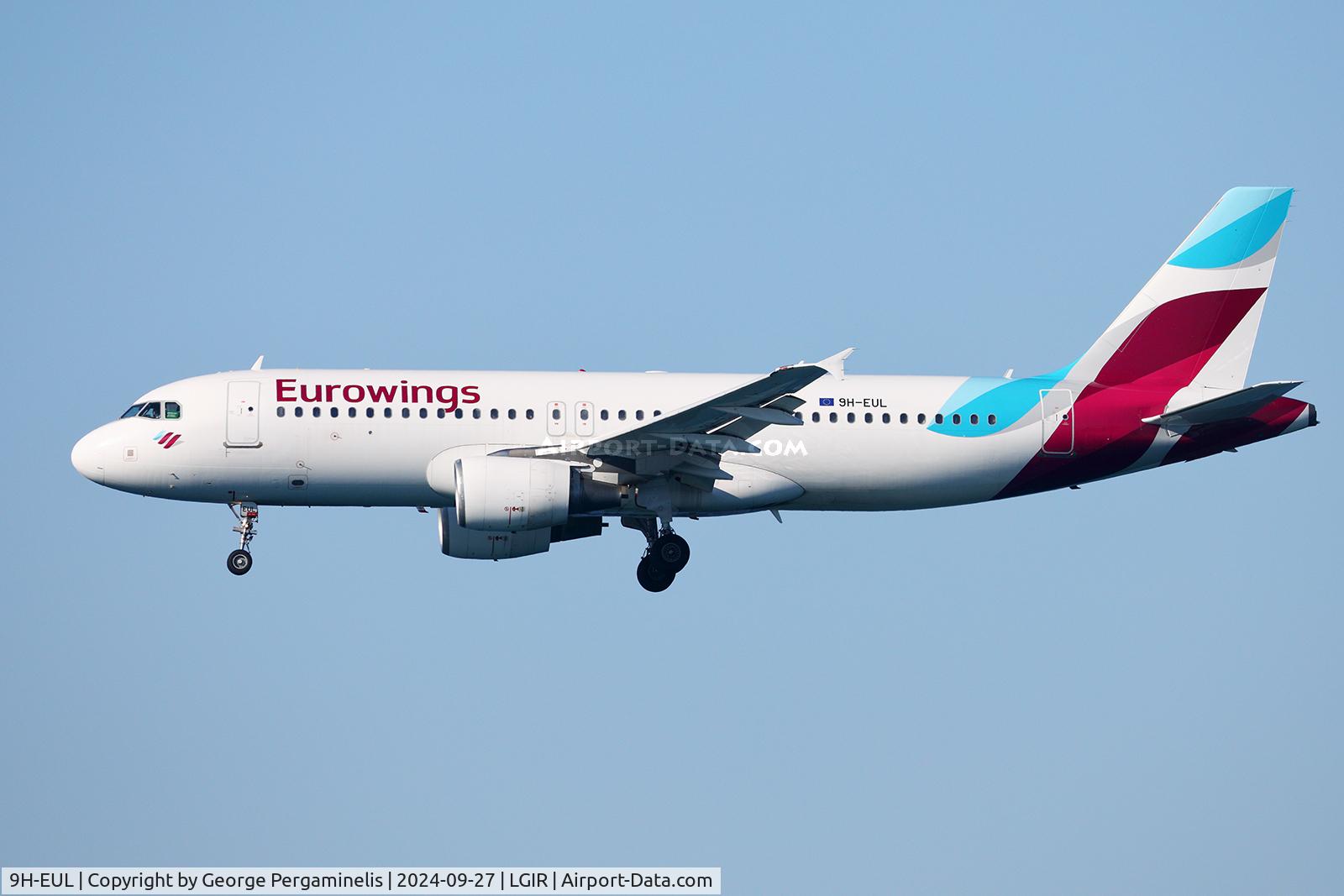 9H-EUL, 2007 Airbus A320-214 C/N 3093, Short final for runway 27.