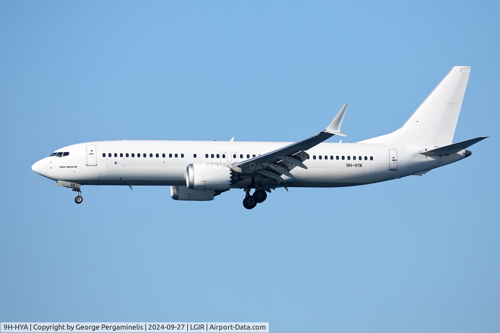 9H-HYA, 2018 Boeing 737-8 MAX C/N 64606, Short final for runway 27.