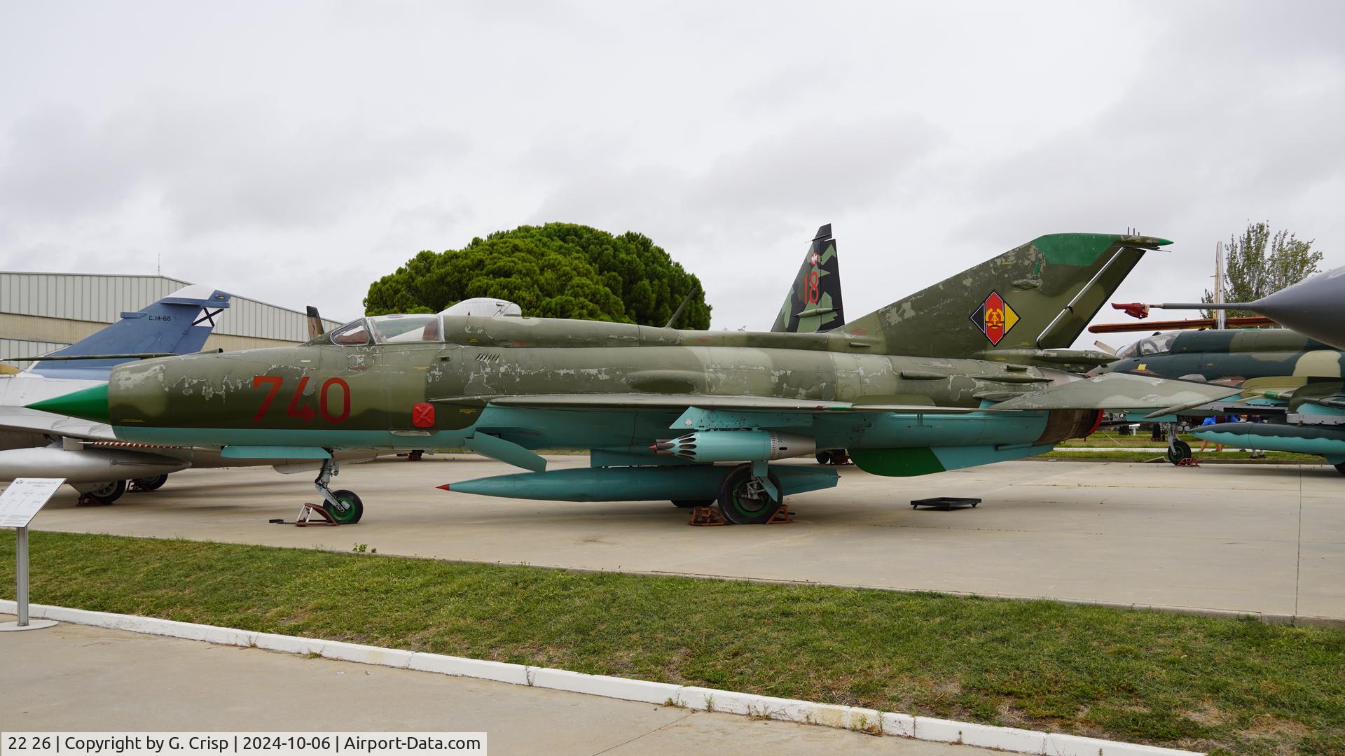 22 26, Mikoyan-Gurevich MiG-21SPS C/N 94A4302, Museo del Aire y del Espacio, Cuatro Vientos, Madrid, Spain