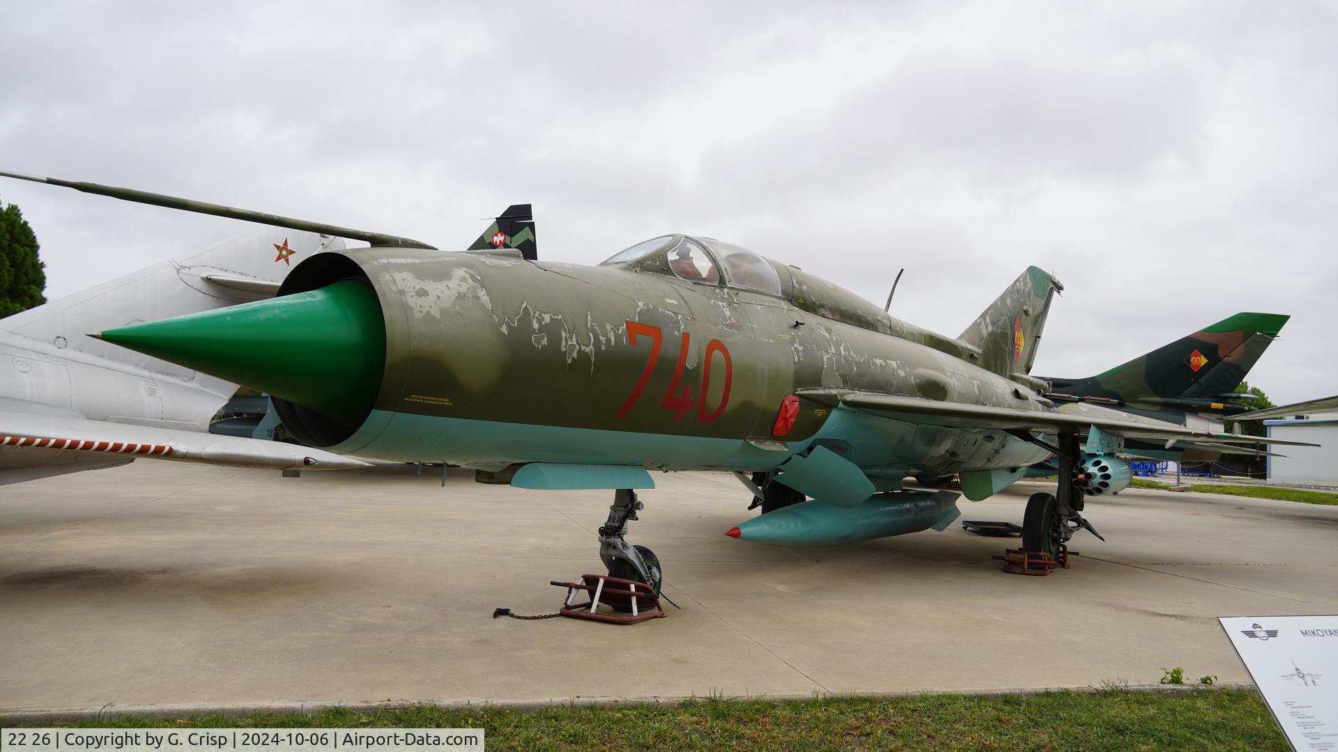 22 26, Mikoyan-Gurevich MiG-21SPS C/N 94A4302, Museo del Aire y del Espacio, Cuatro Vientos, Madrid, Spain
