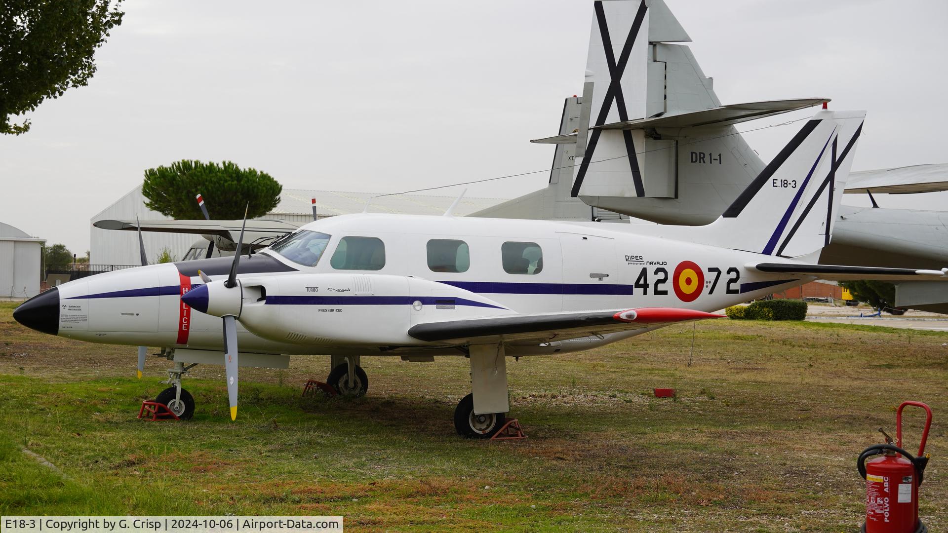 E18-3, 1973 Piper PA-31P-425 Pressurised Navajo Navajo C/N 31P-7300146, Museo del Aire y del Espacio, Cuatro Vientos, Madrid, Spain