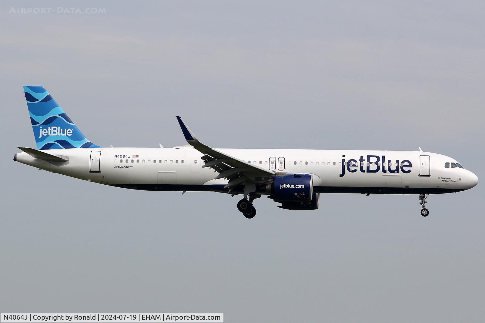 N4064J, Airbus A321-271NX C/N 10861, at eham