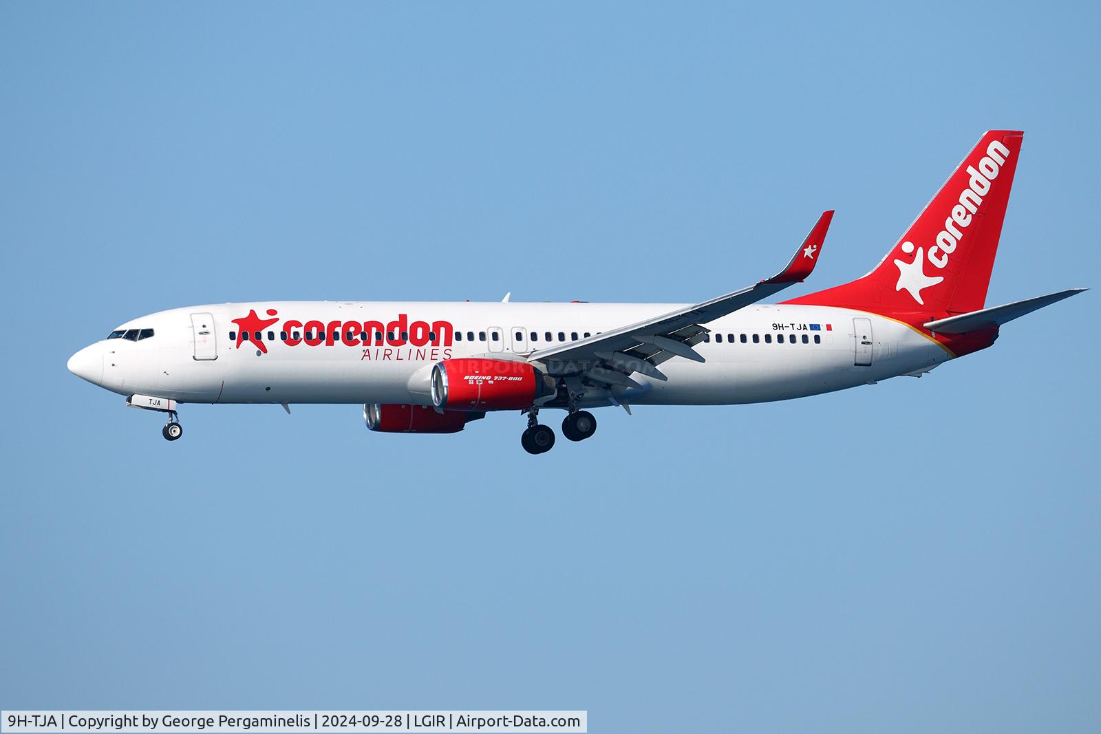9H-TJA, 2006 Boeing 737-8F2 C/N 34409, Short final for runway 27.