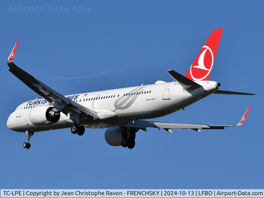 TC-LPE, 2024 Airbus A A321-271NX C/N 11944, Istanbul (IST)	Bordeaux (BOD)	TK1389