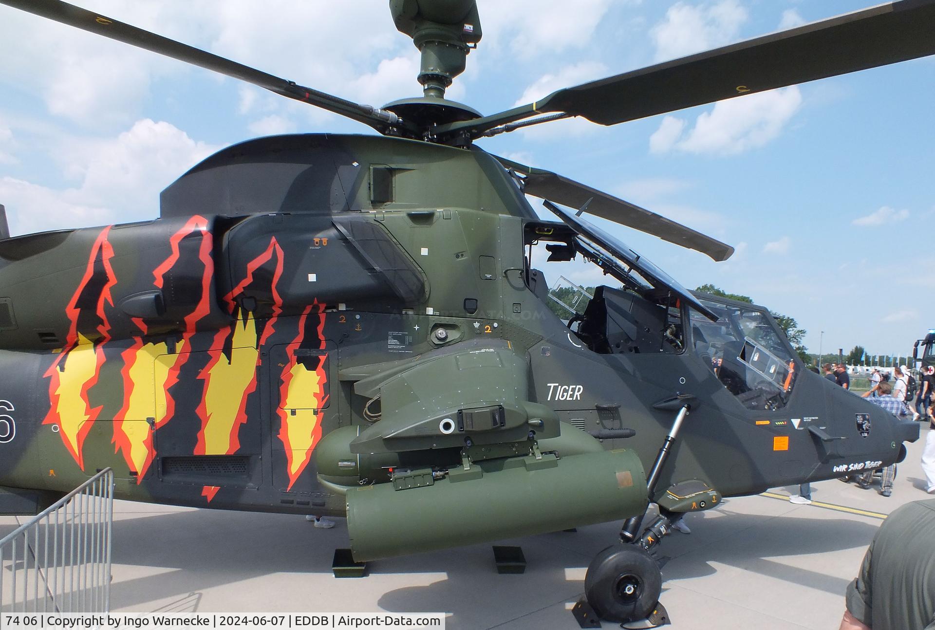 74 06, Eurocopter EC-665 Tiger UHT C/N 1006, Eurocopter EC665 Tiger UHT of the Heeresflieger (German army aviation) in 'Tiger' special colours at ILA 2024, Berlin