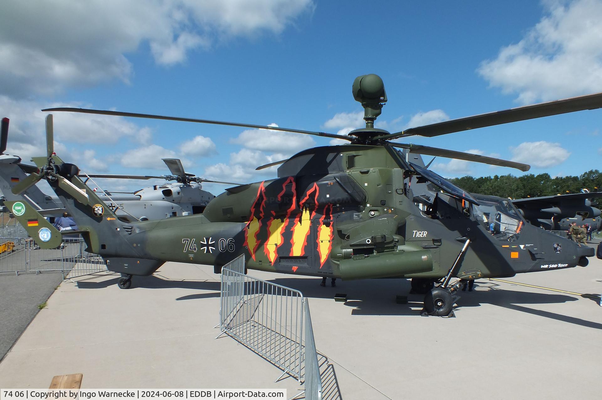 74 06, Eurocopter EC-665 Tiger UHT C/N 1006, Eurocopter EC665 Tiger UHT of the Heeresflieger (German army aviation) in 'Tiger' special colours at ILA 2024, Berlin