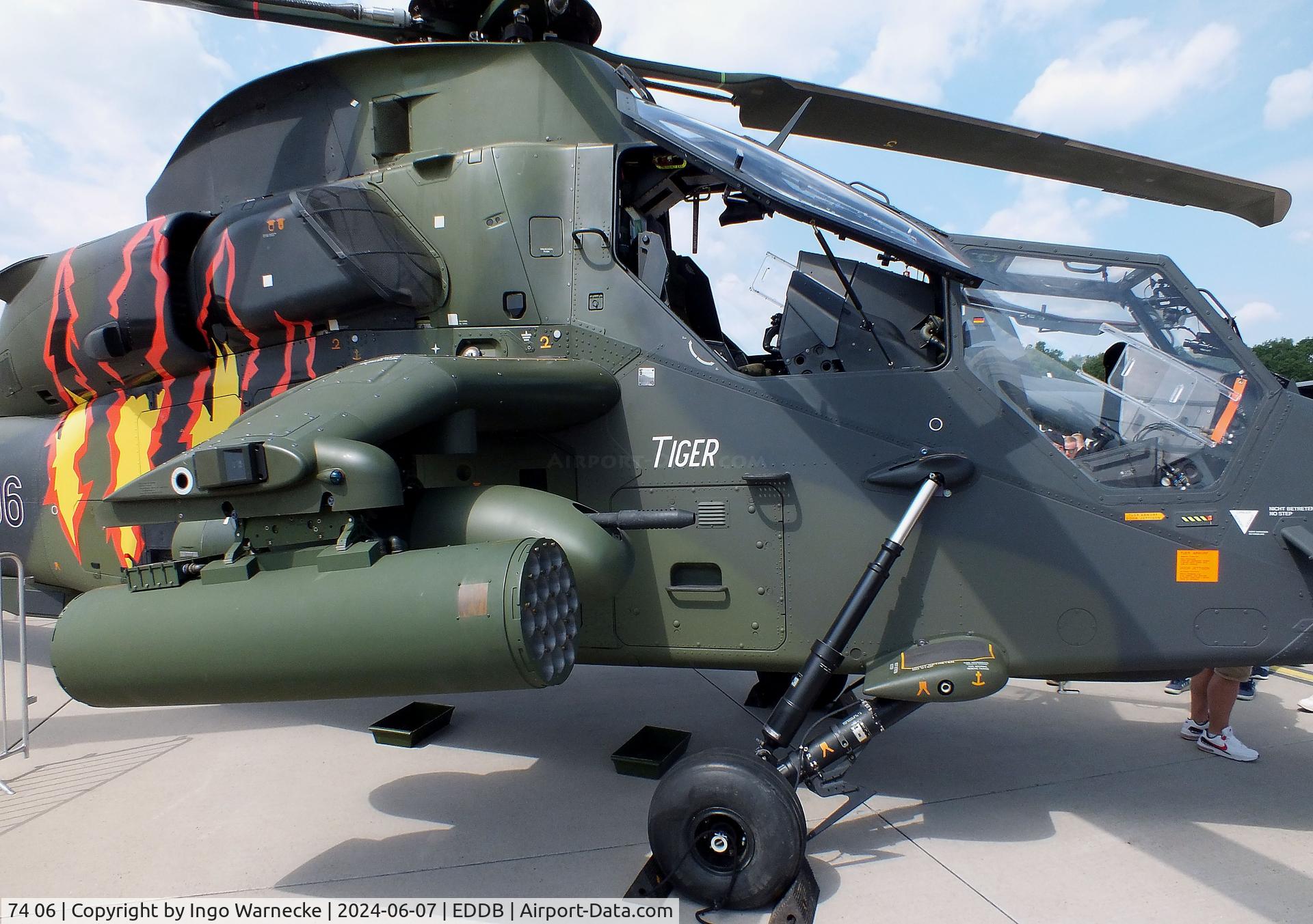 74 06, Eurocopter EC-665 Tiger UHT C/N 1006, Eurocopter EC665 Tiger UHT of the Heeresflieger (German army aviation) in 'Tiger' special colours at ILA 2024, Berlin