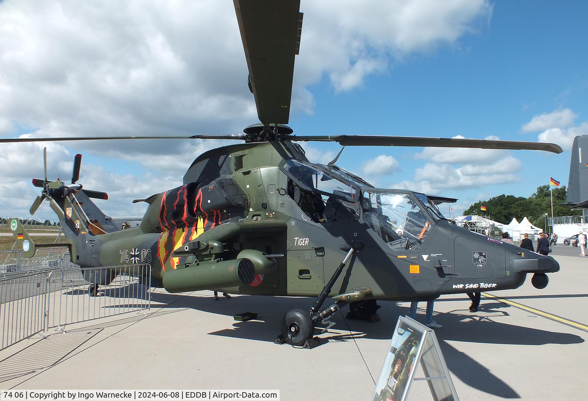 74 06, Eurocopter EC-665 Tiger UHT C/N 1006, Eurocopter EC665 Tiger UHT of the Heeresflieger (German army aviation) in 'Tiger' special colours at ILA 2024, Berlin