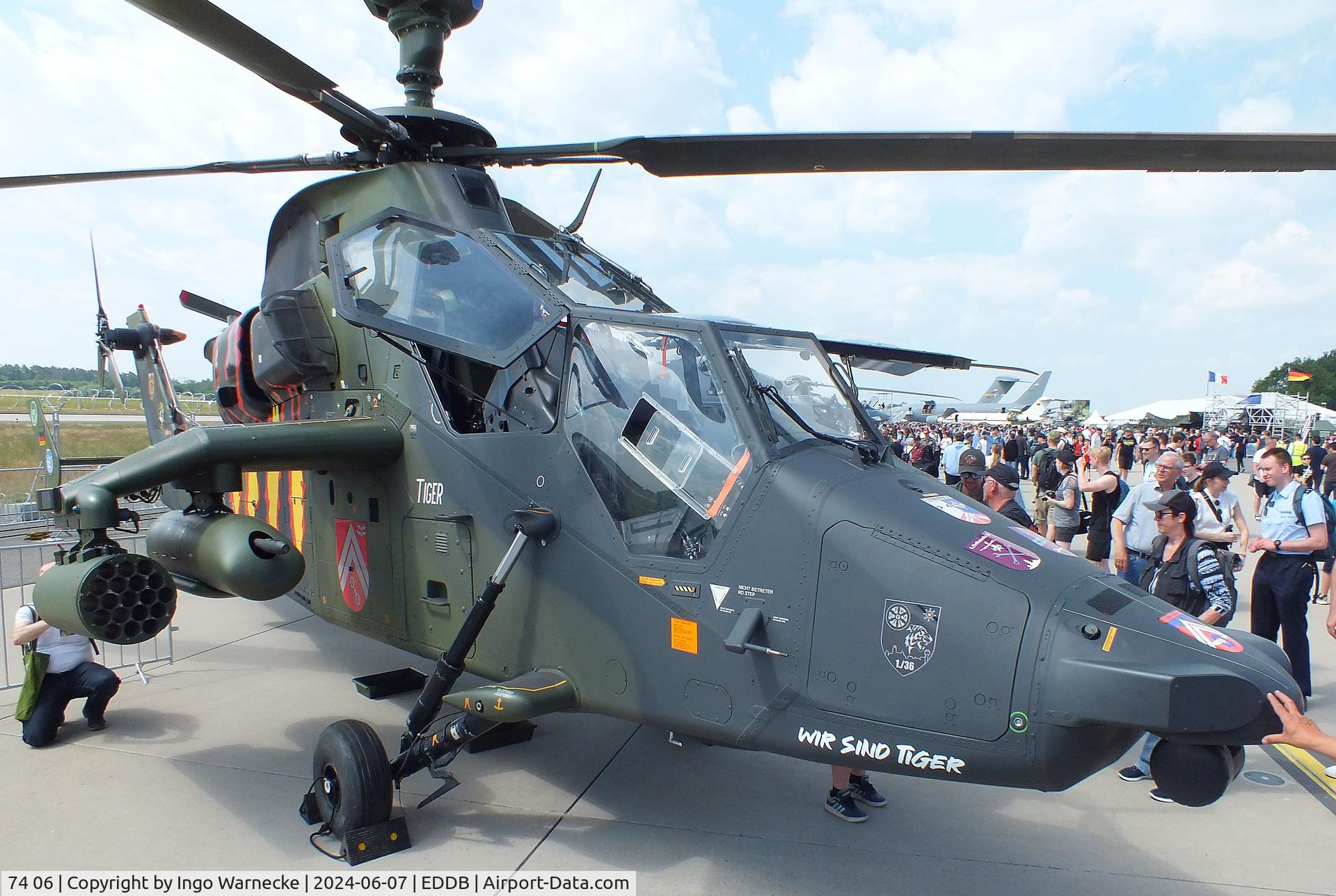 74 06, Eurocopter EC-665 Tiger UHT C/N 1006, Eurocopter EC665 Tiger UHT of the Heeresflieger (German army aviation) in 'Tiger' special colours at ILA 2024, Berlin
