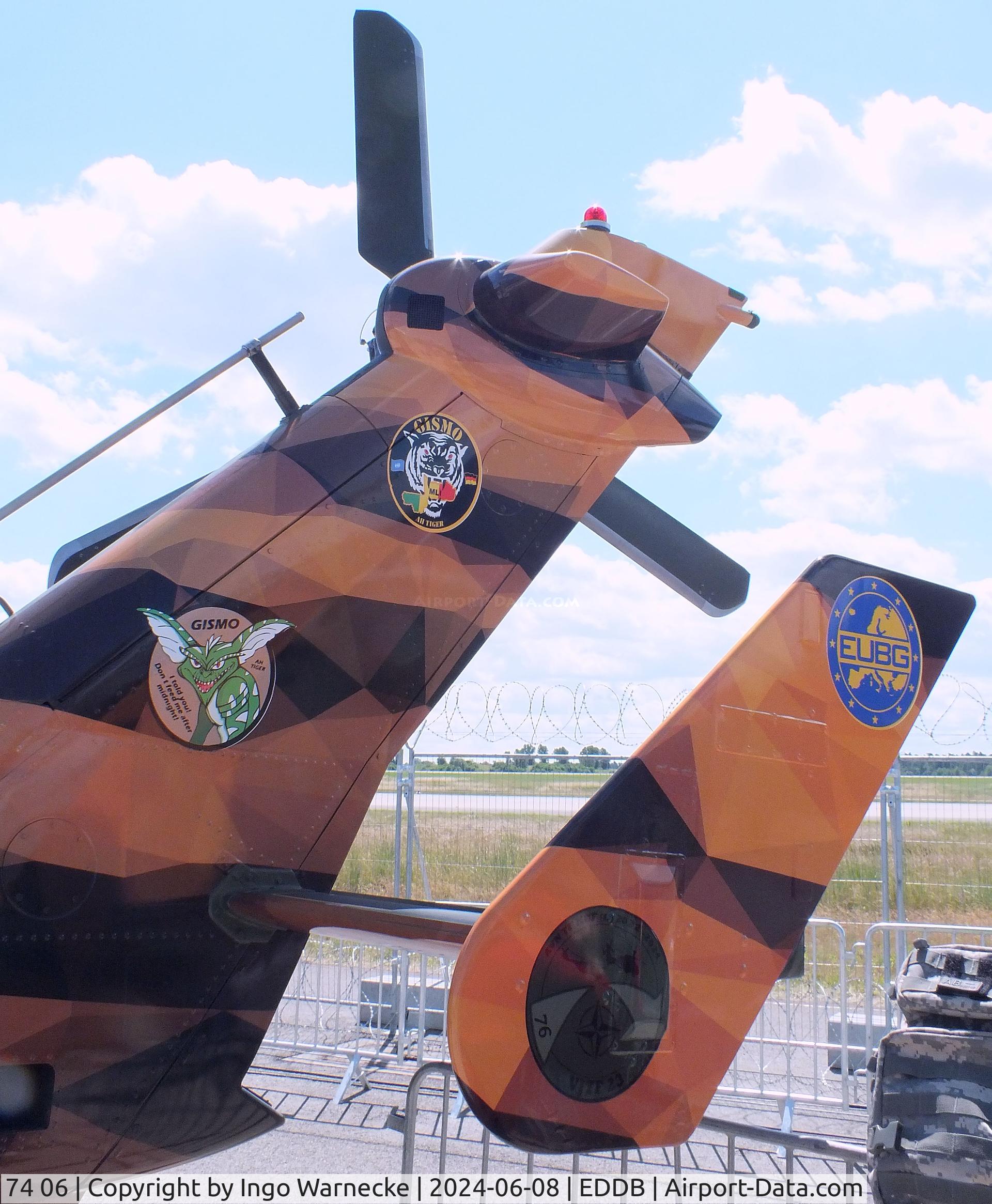 74 06, Eurocopter EC-665 Tiger UHT C/N 1006, Eurocopter EC665 Tiger UHT of the Heeresflieger (German army aviation) in 'Tiger' special colours at ILA 2024, Berlin
