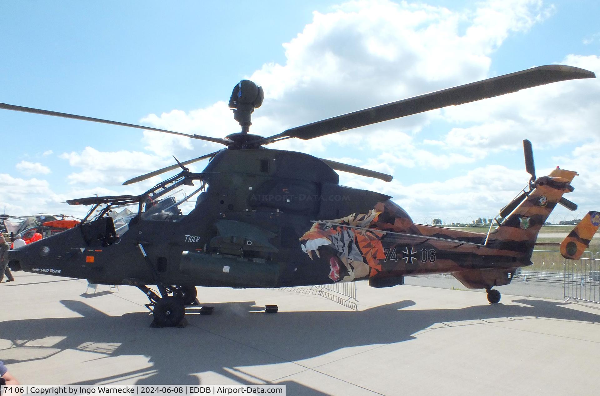 74 06, Eurocopter EC-665 Tiger UHT C/N 1006, Eurocopter EC665 Tiger UHT of the Heeresflieger (German army aviation) in 'Tiger' special colours at ILA 2024, Berlin