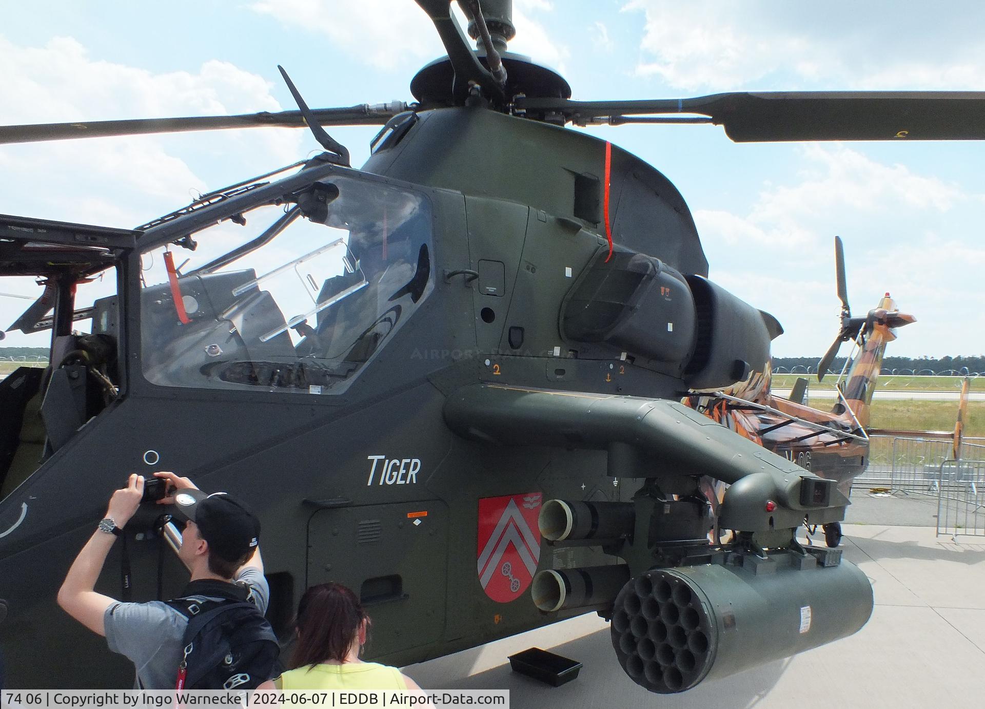 74 06, Eurocopter EC-665 Tiger UHT C/N 1006, Eurocopter EC665 Tiger UHT of the Heeresflieger (German army aviation) in 'Tiger' special colours at ILA 2024, Berlin