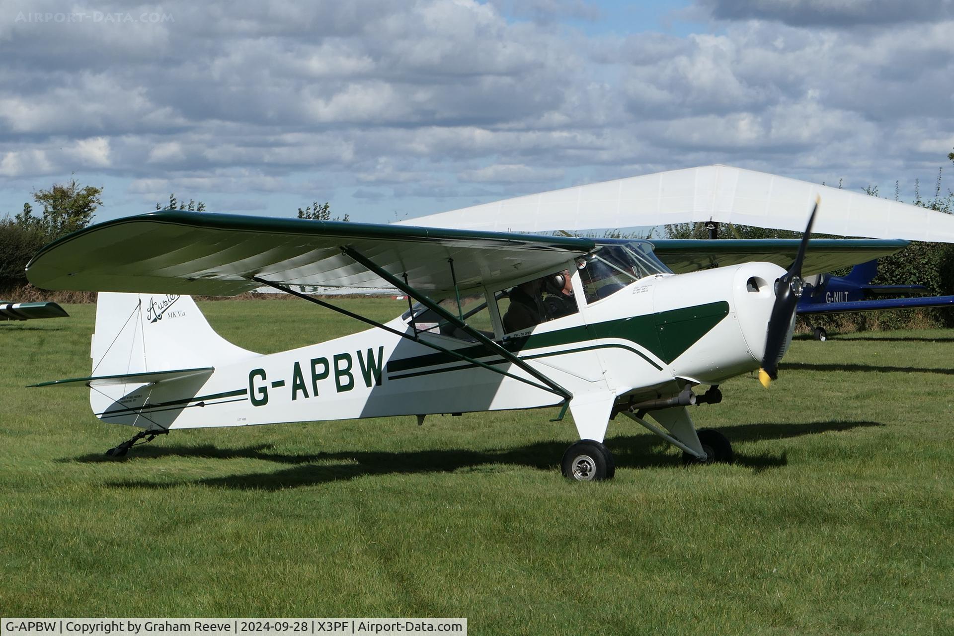 G-APBW, 1957 Auster 5A C/N 3405, Just landed at Priory Farm.