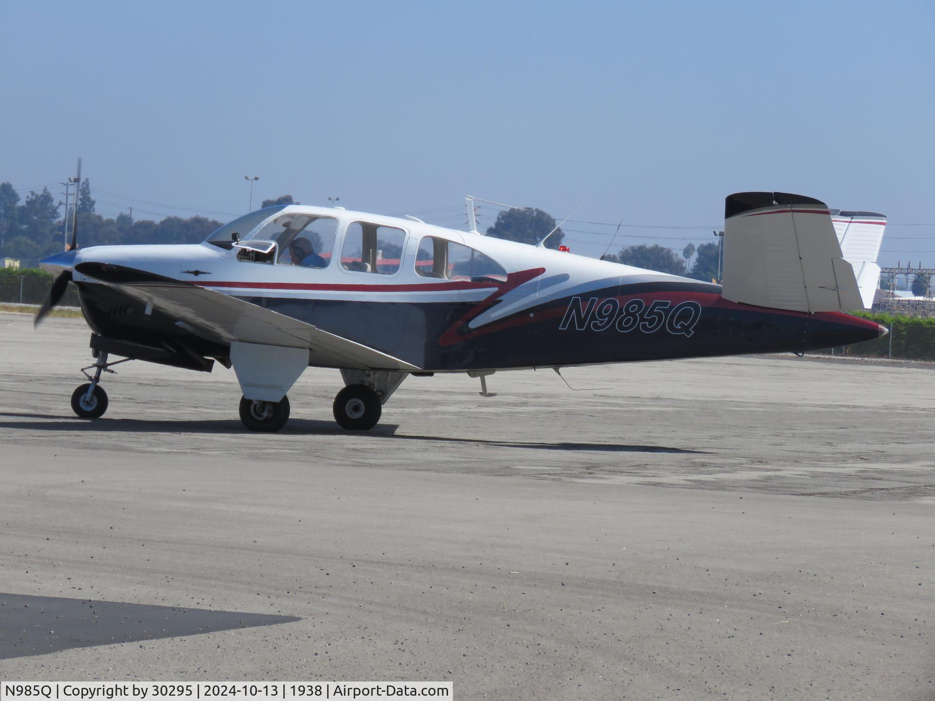 N985Q, 1961 Beech P35 Bonanza C/N D-6847, Stopped