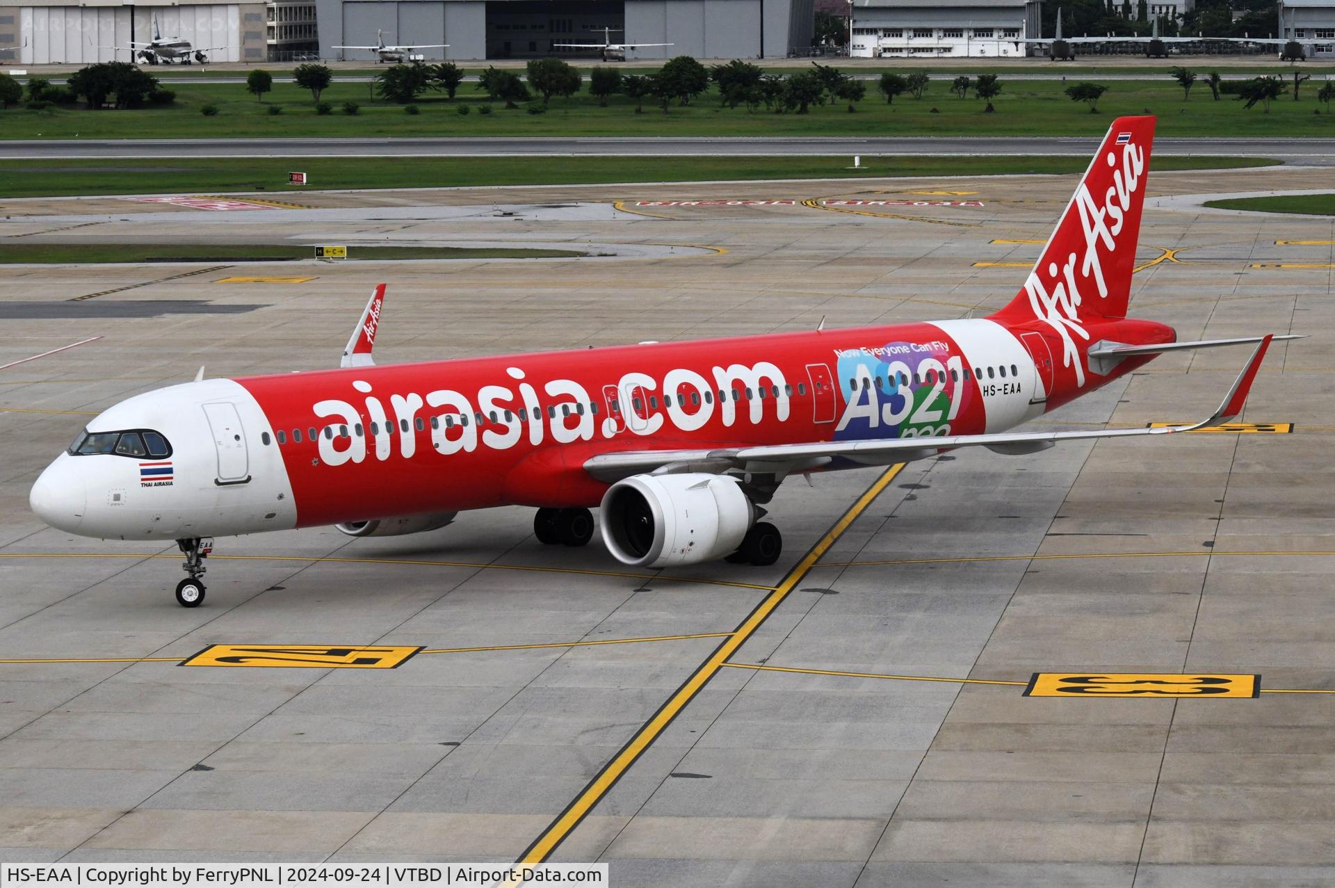 HS-EAA, 2019 Airbus A321-251NX C/N 9217, AirAsia A321 taxying to its gate