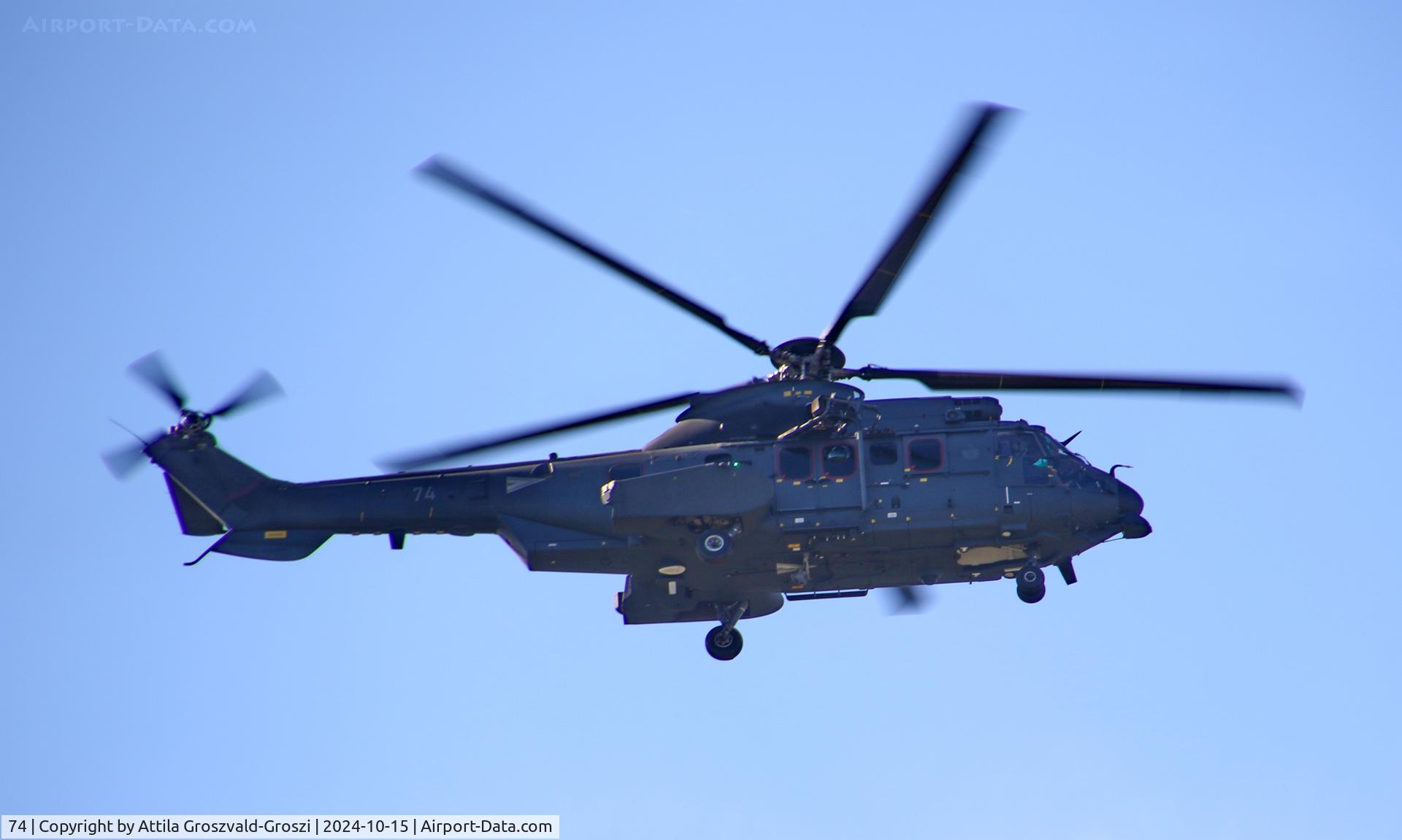 74, 2024 Airbus Helicopters H225M C/N 3133, Training mission flight, over the range, Hajmáskér-Hungary