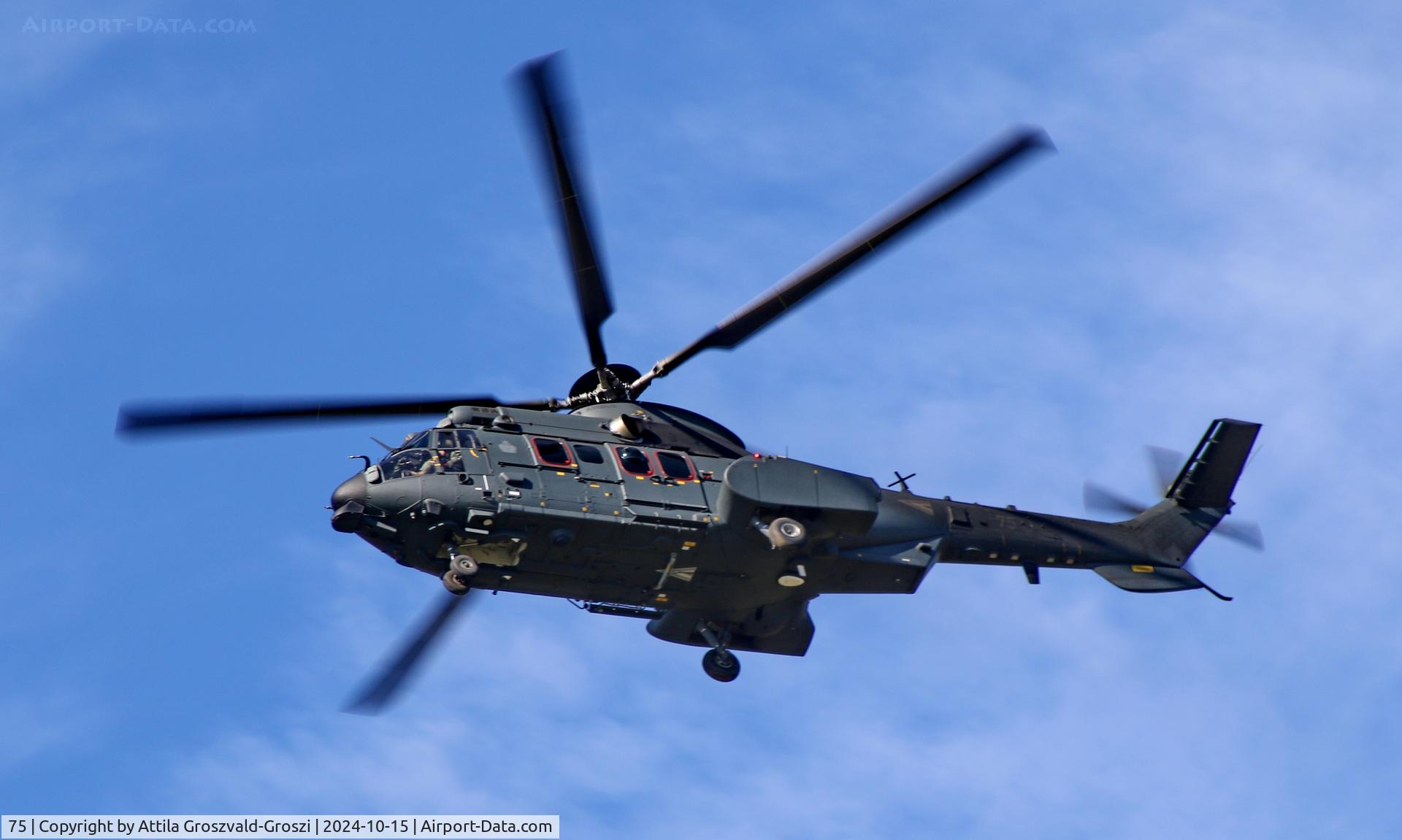 75, 2024 Airbus Helicopters H225M C/N 3134, Training mission flight, over the range, Hajmáskér-Hungary