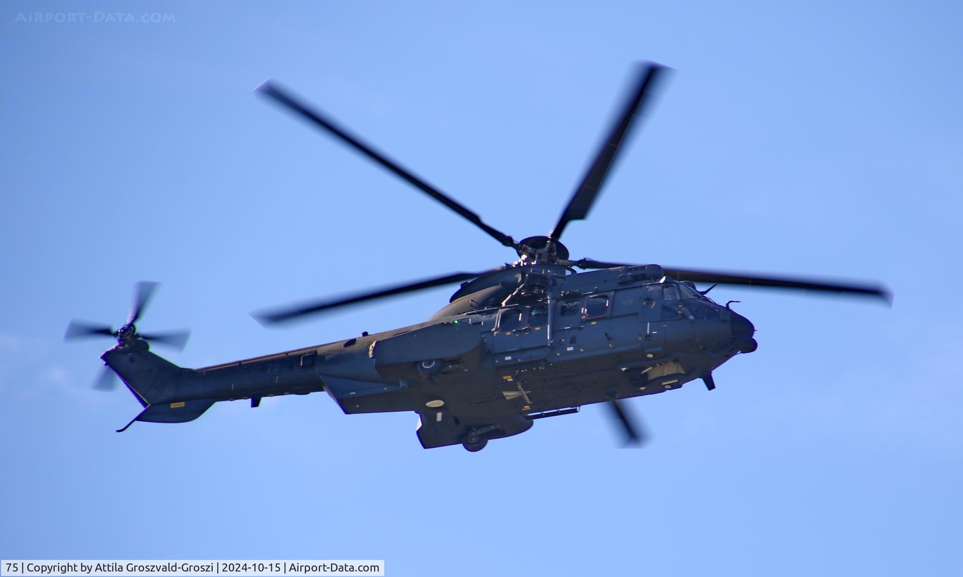 75, 2024 Airbus Helicopters H225M C/N 3134, Training mission flight, over the range, Hajmáskér-Hungary