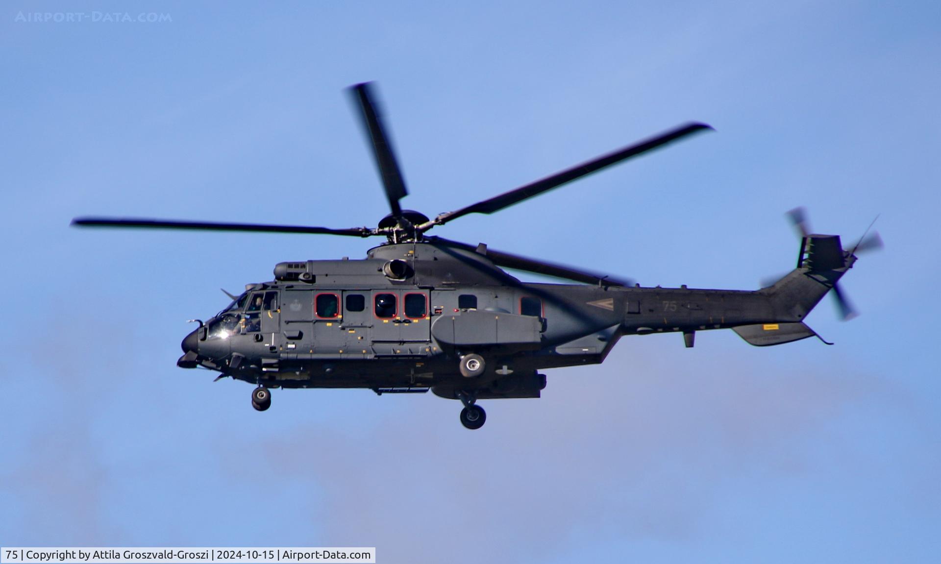 75, 2024 Airbus Helicopters H225M C/N 3134, Training mission flight, over the range, Hajmáskér-Hungary